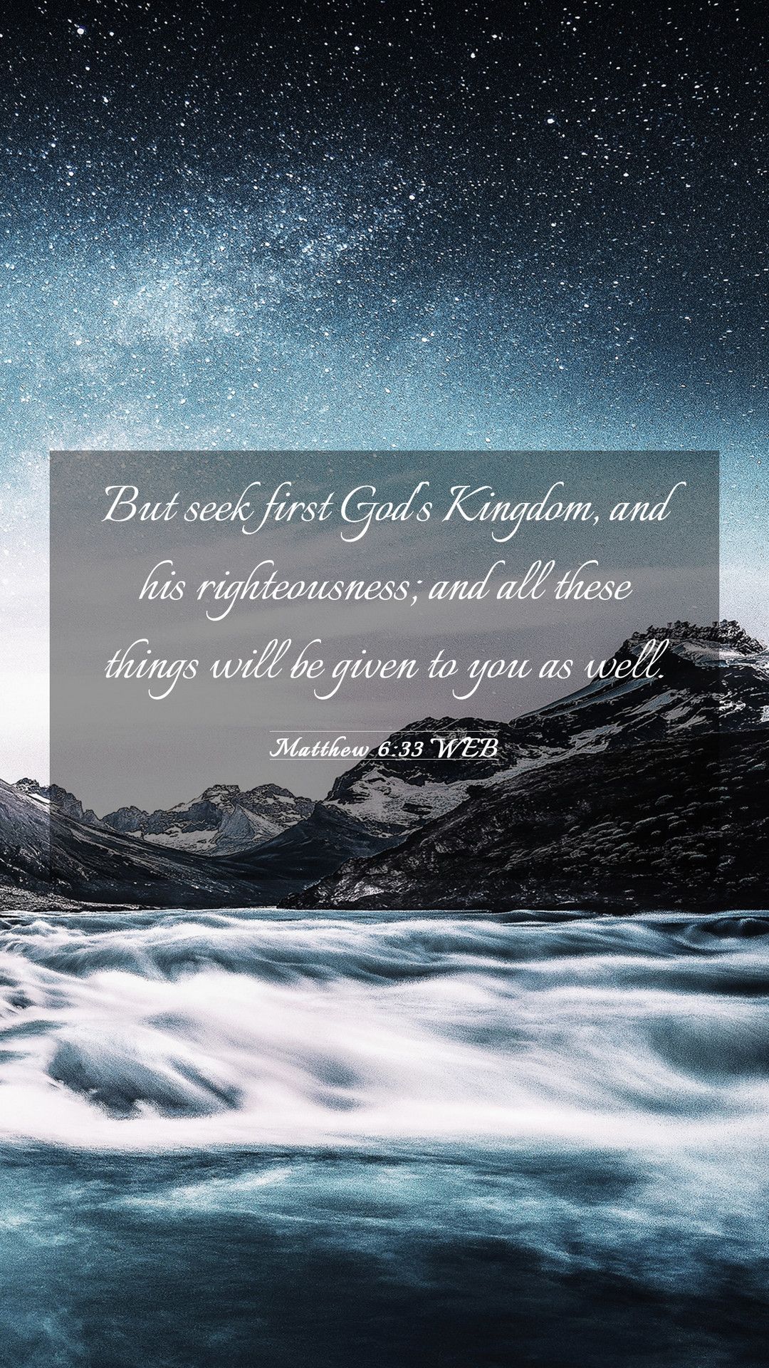 1080x1920 Matthew 6:33 WEB Mobile Phone Wallpaper