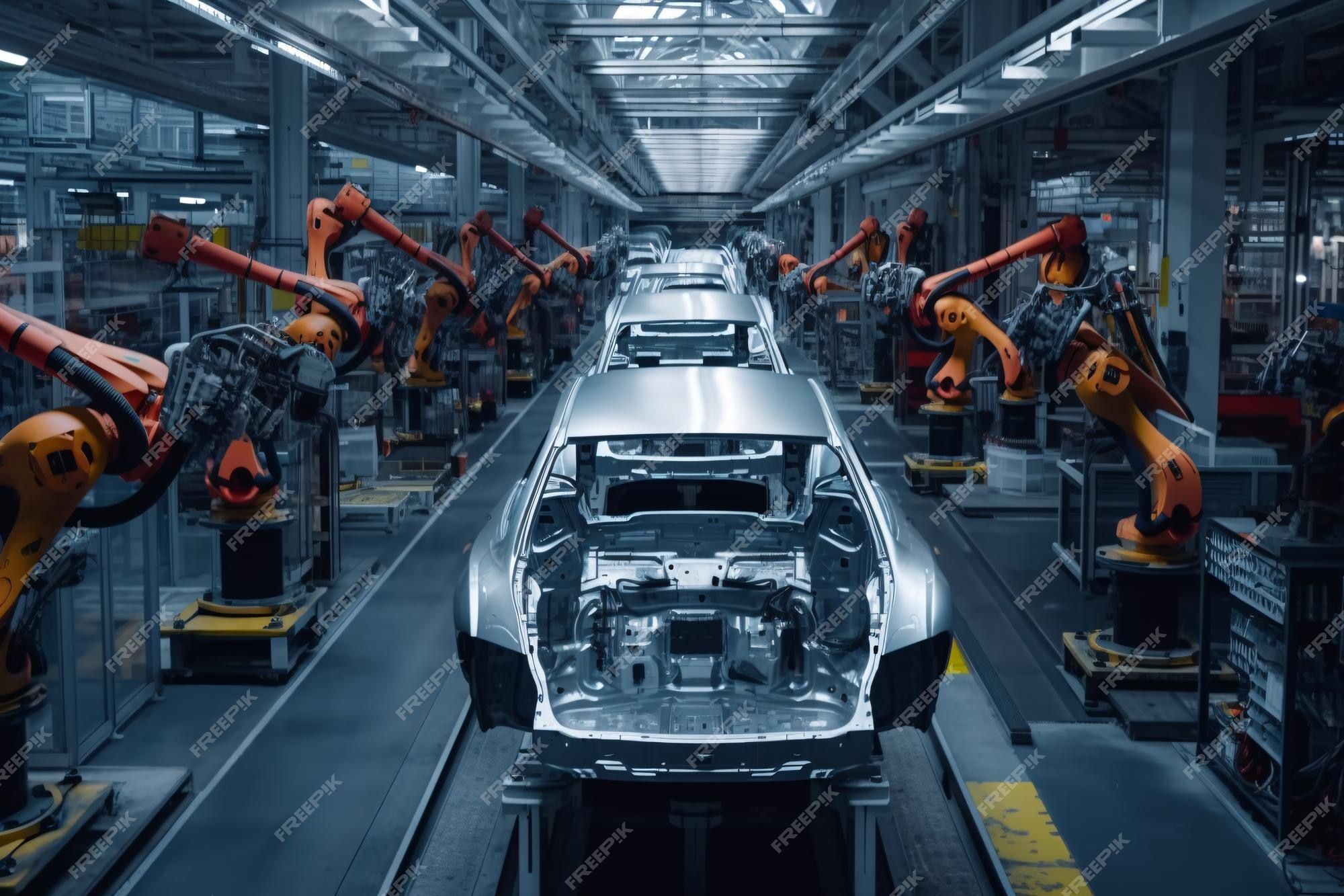 2000x1333 Premium Photo. A factory with robots