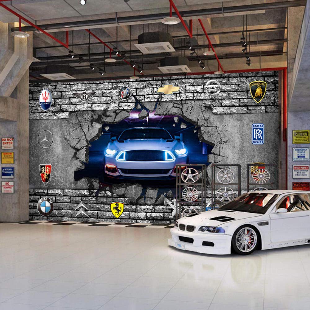 1000x1000 Mural 3D Wallpaper Mural Car Broken