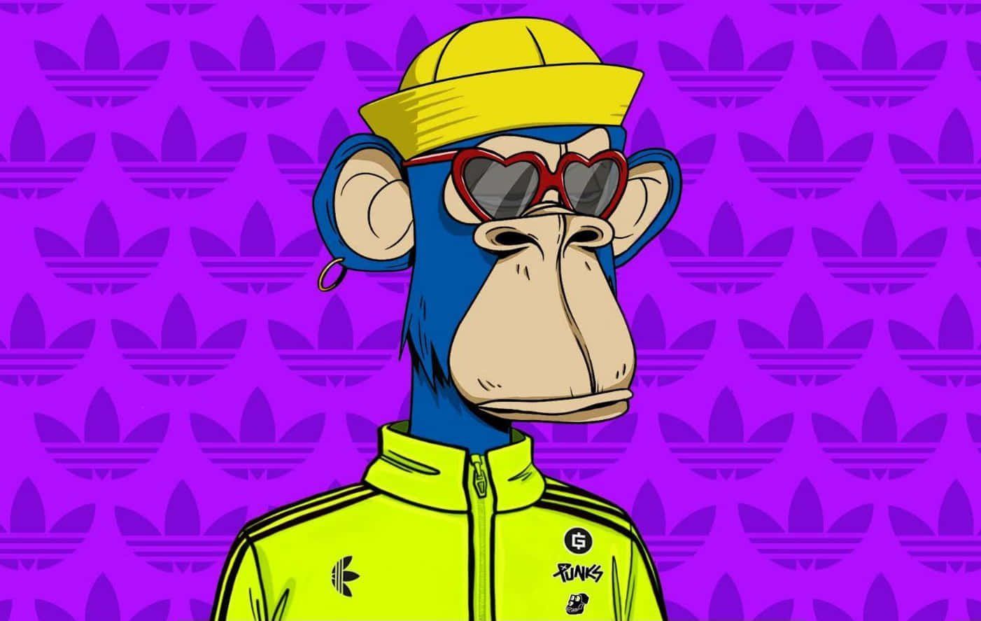 1402x887 Download Fun Digital Artwork With Nft Monkey Wallpaper