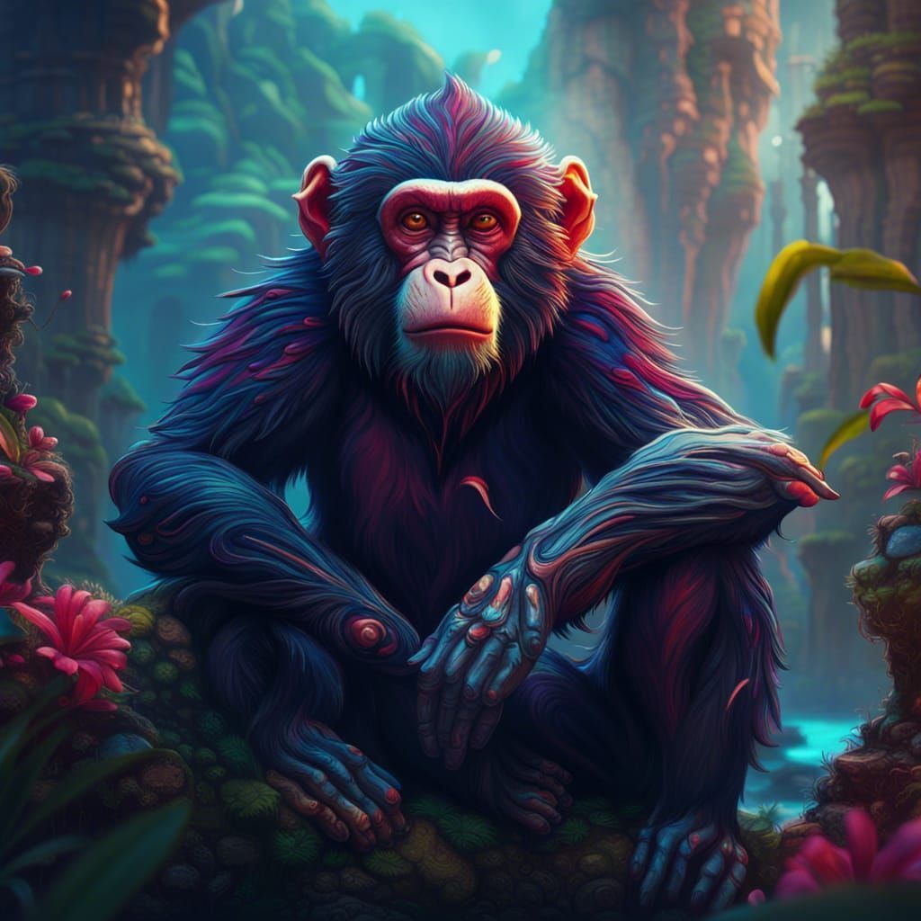 1024x1024 Monkey NFT wallpaper HD Generated Artwork