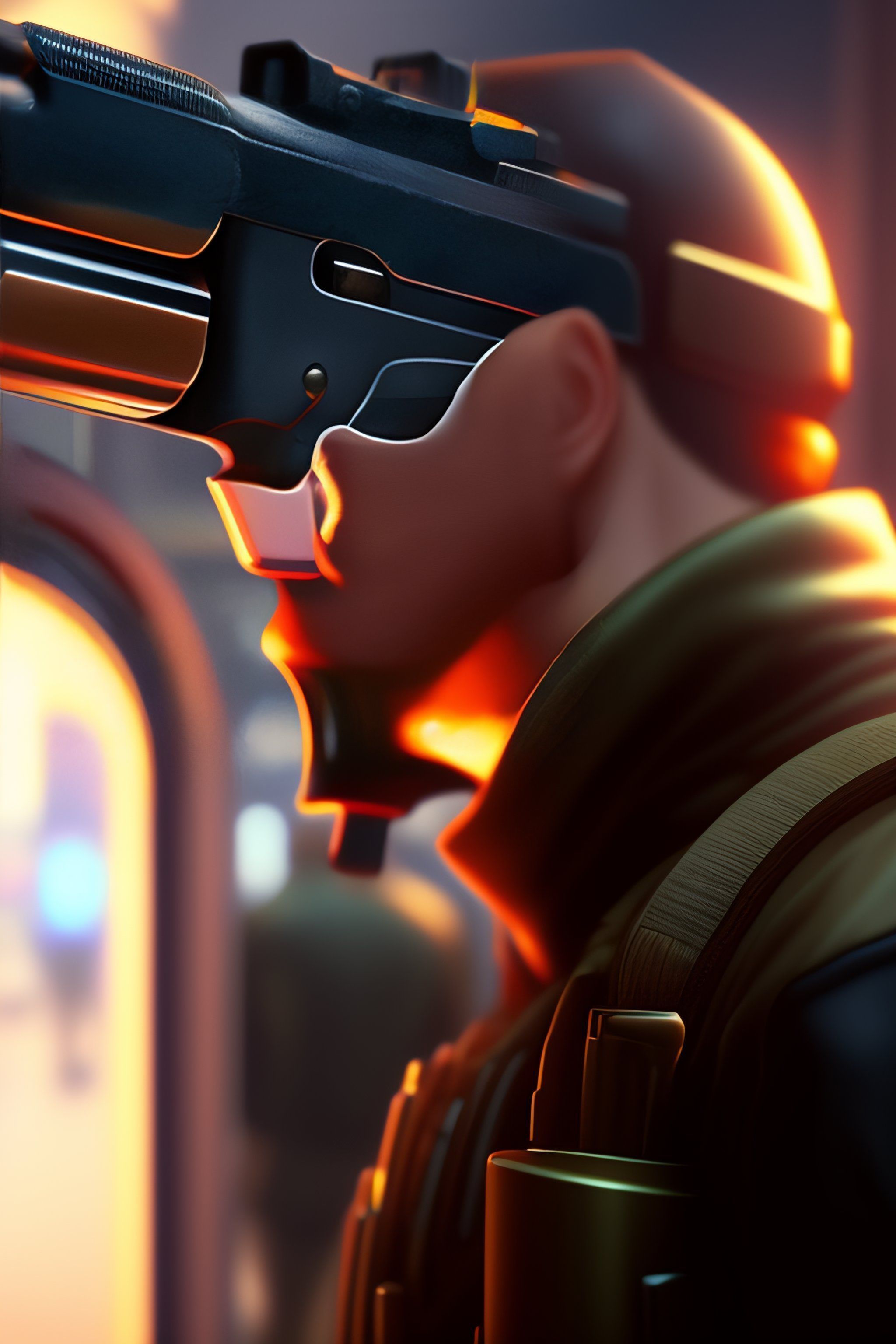 2048x3072 Lexica oil painting hostage gun, cartoon, by artgerm, hd, hdr, ue ue unreal engine realistic anime 3 d style, cinematic 4 k wallpaper