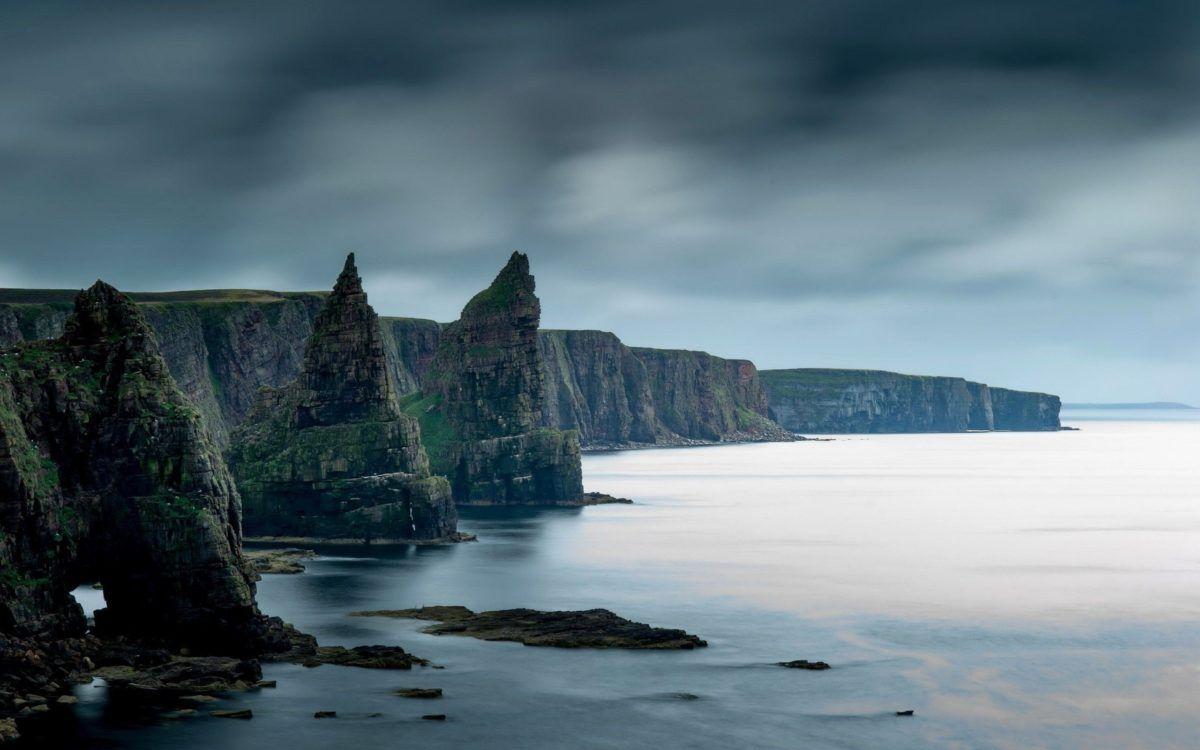 1200x750 coast, Rock, Nature, Sea, Scotland, Cliff Wallpaper HD