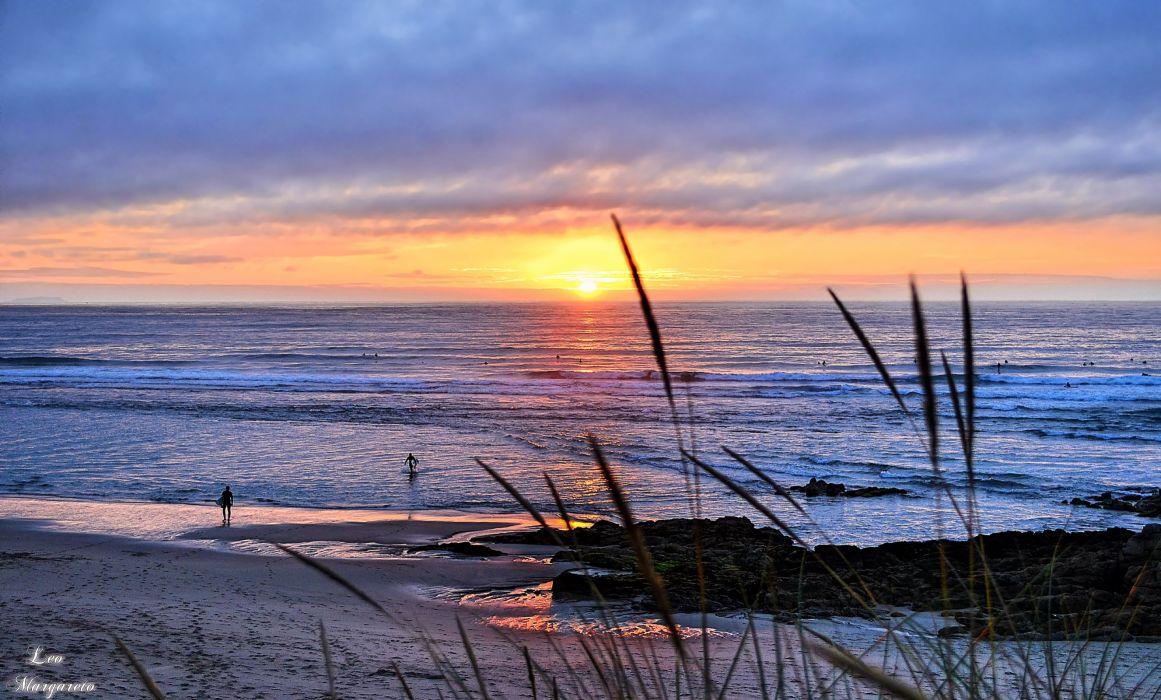 1161x700 Sunset sea beach landscape wallpaperx1600