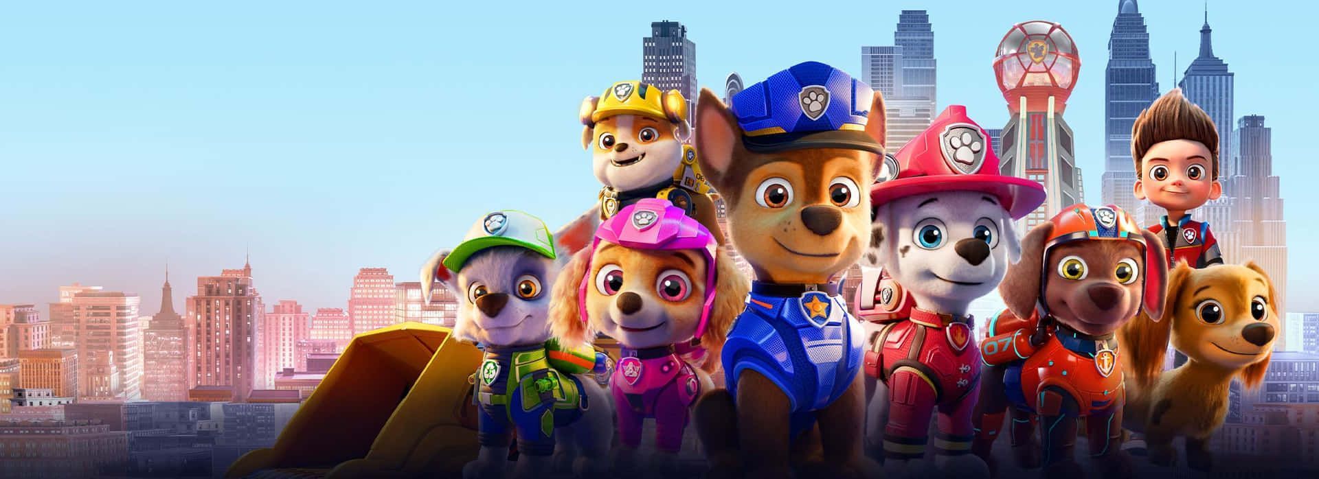 1920x698 Download Paw Patrol The Movie And City Wallpaper