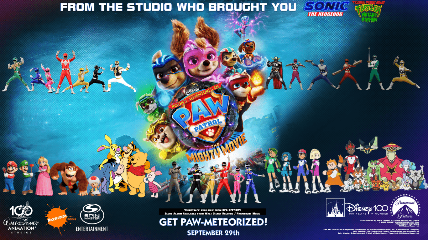1366x768 Pooh's Adventures of Paw Patrol: the Mighty Movie. Pooh's Adventures