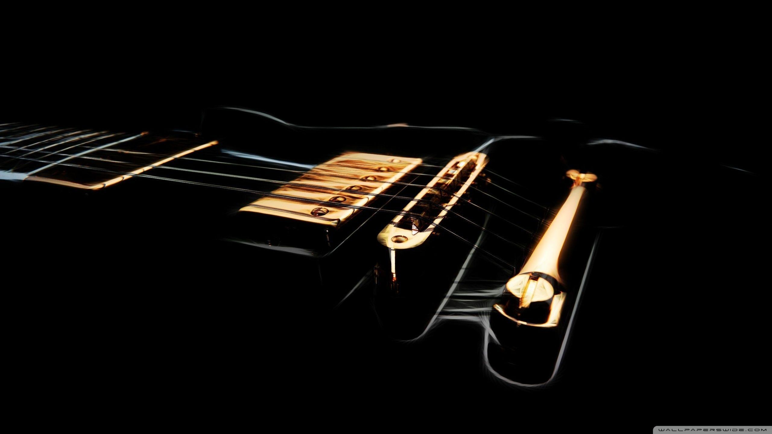 2560x1440 Black Electric Guitar Wallpaper