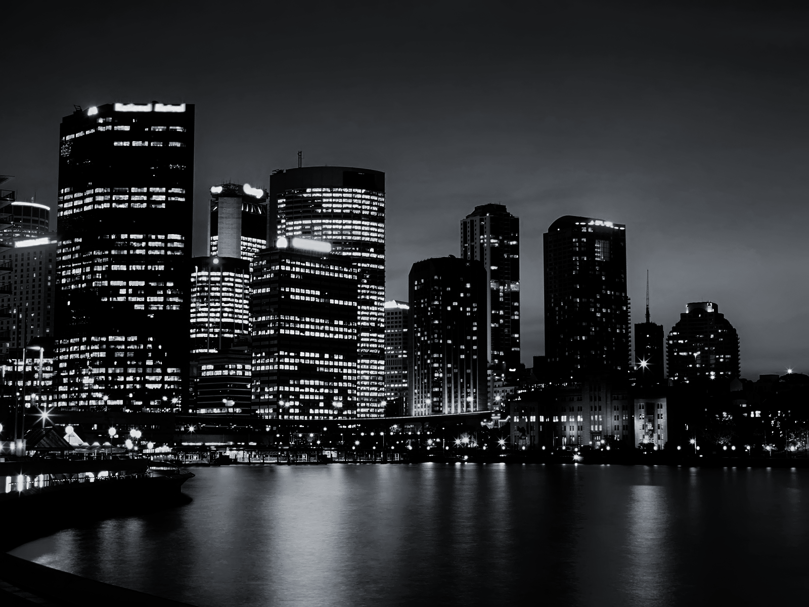 city night background black and white