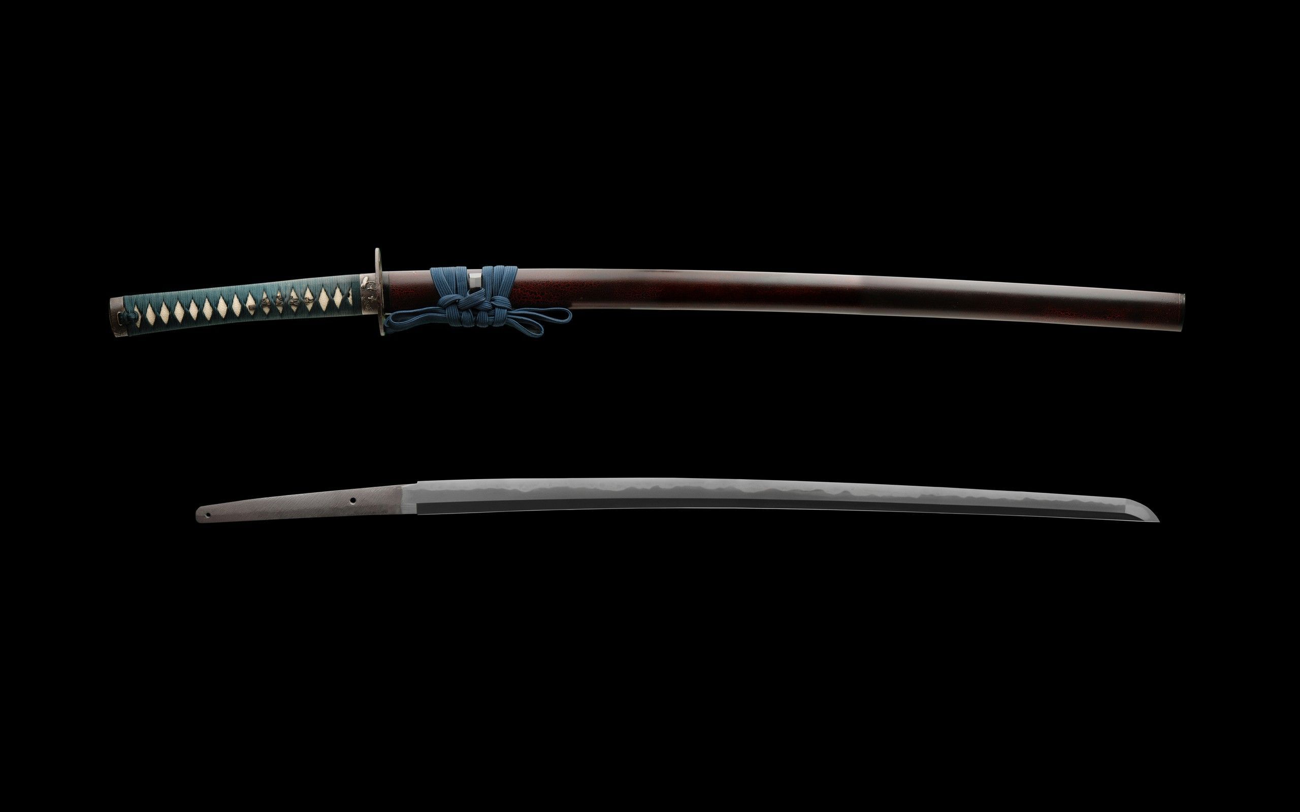 2560x1600 Katana weapons blade swords black background wallpaperx1600