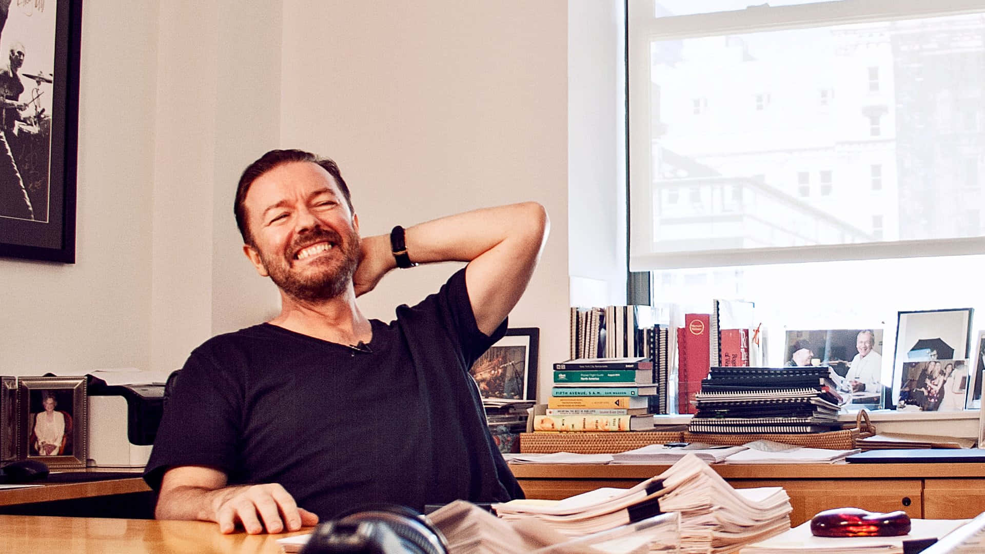 1920x1080 Download Ricky Gervais at the London Premiere of After Life Wallpaper