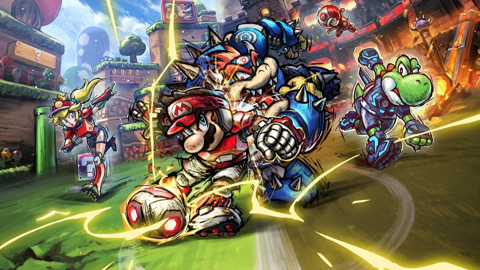 1920x1080 Nintendo Of America On X: Be Ready For More No Holds Barred Strike Action Following The Launch Of #MarioStrikers: Battle League, As There Are Free Post Launch Updates Coming, Including New Characters! Keep An Eye