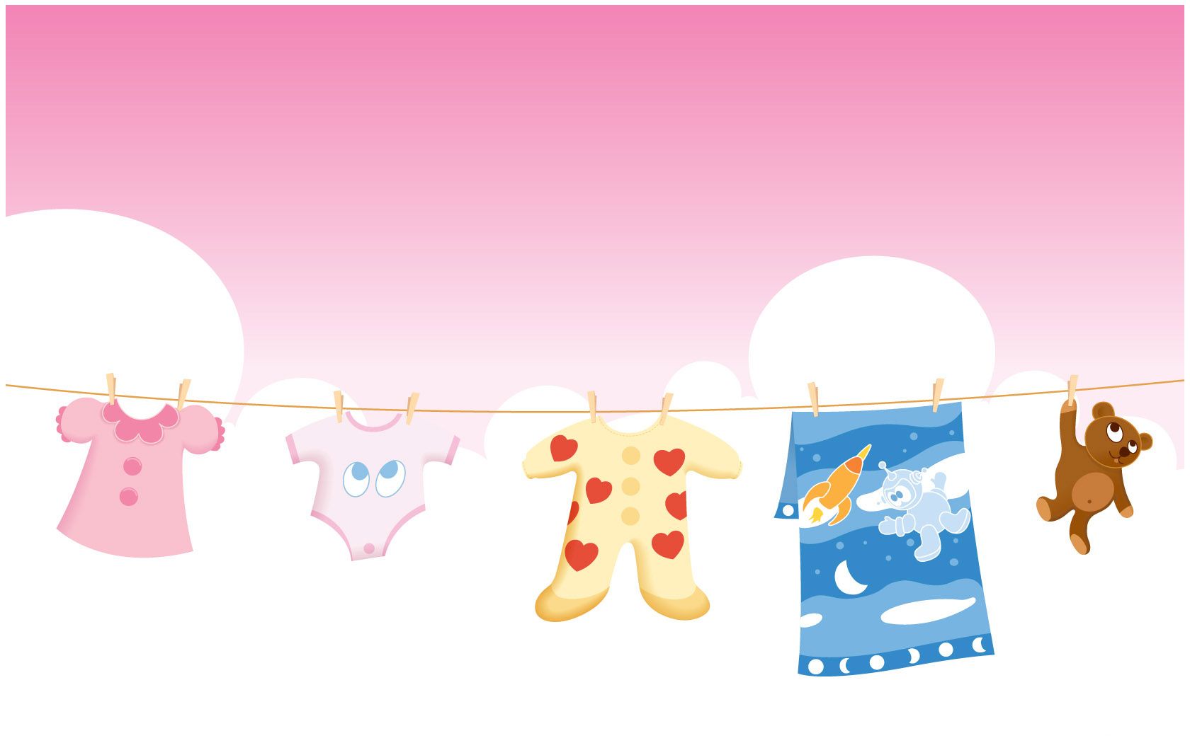 1680x1050 Baby Clothes powerpoint Template. PPT Background Templates