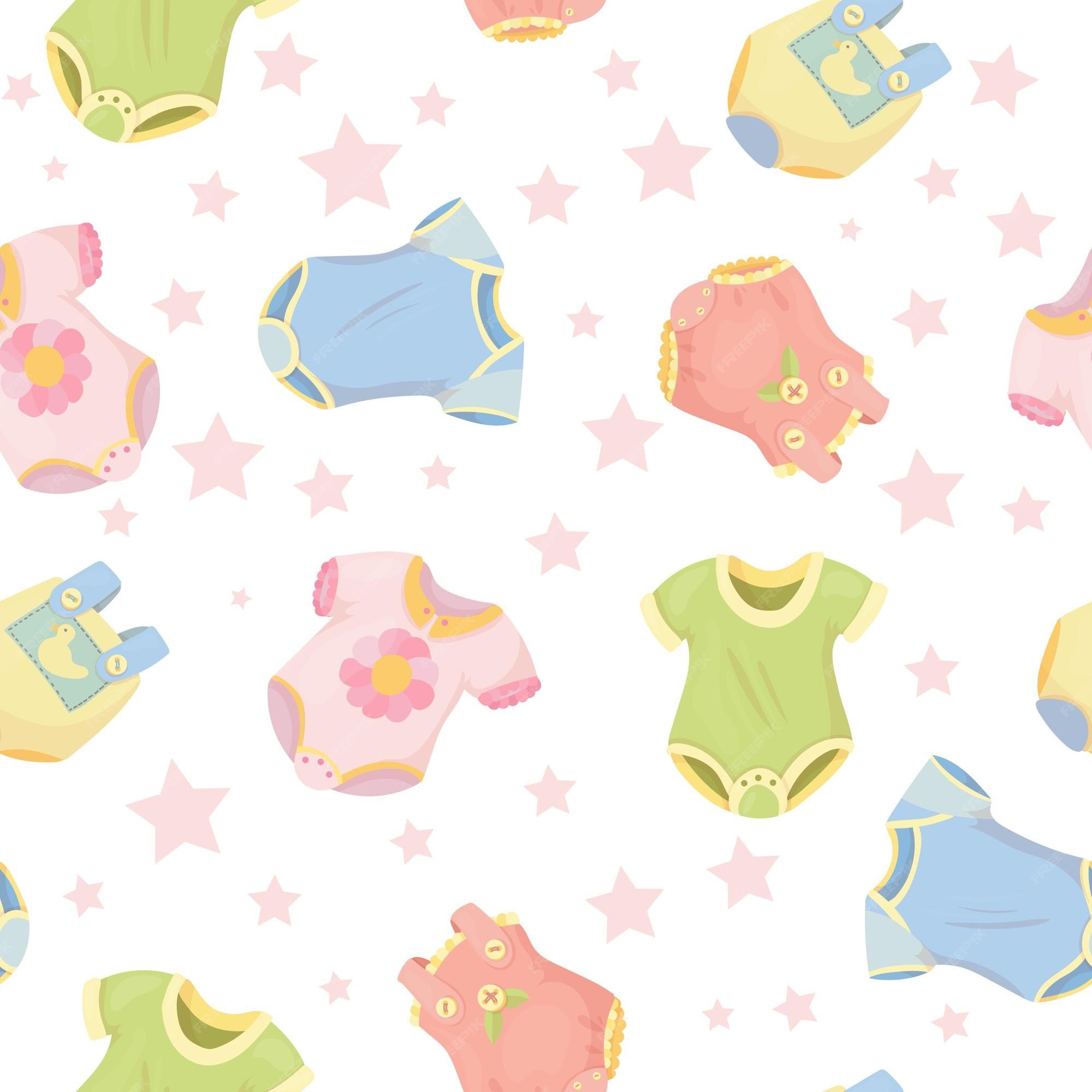 2000x2000 Premium Vector. Toys and childrens things clothes for newborns rattle body clothes cute seamless pattern
