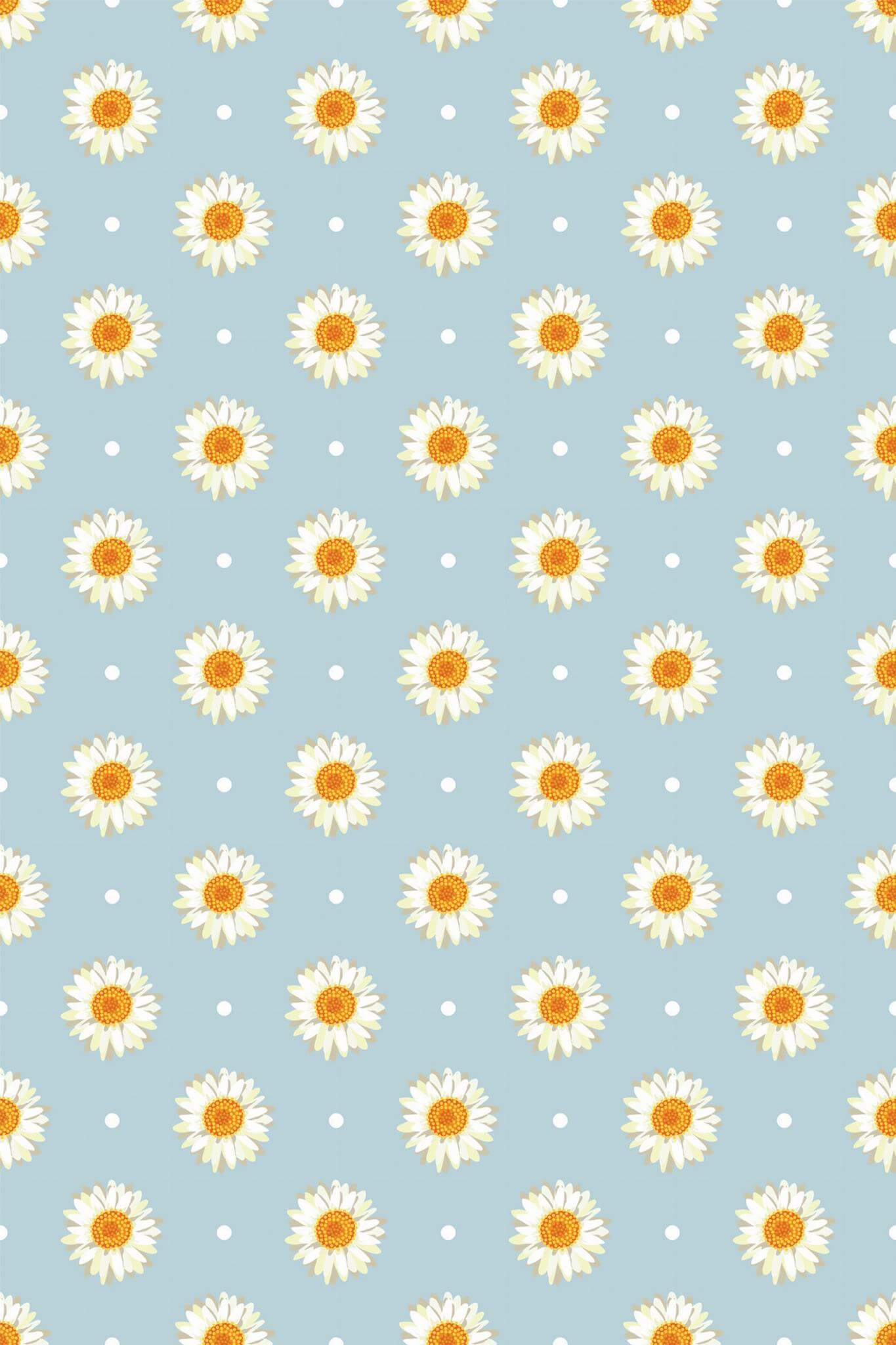 1365x2048 Aesthetic Daisies Polka Dot Wallpaper And Stick Or Non Pasted