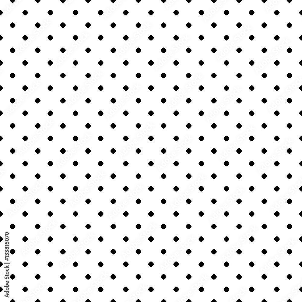 1000x1000 Vector monochrome seamless pattern, polka dot texture, small circles & spots. Simple geometric background, abstract black & white wallpaper, repeat tiles. Design for print, textile, decoration, cloth Stock Vector