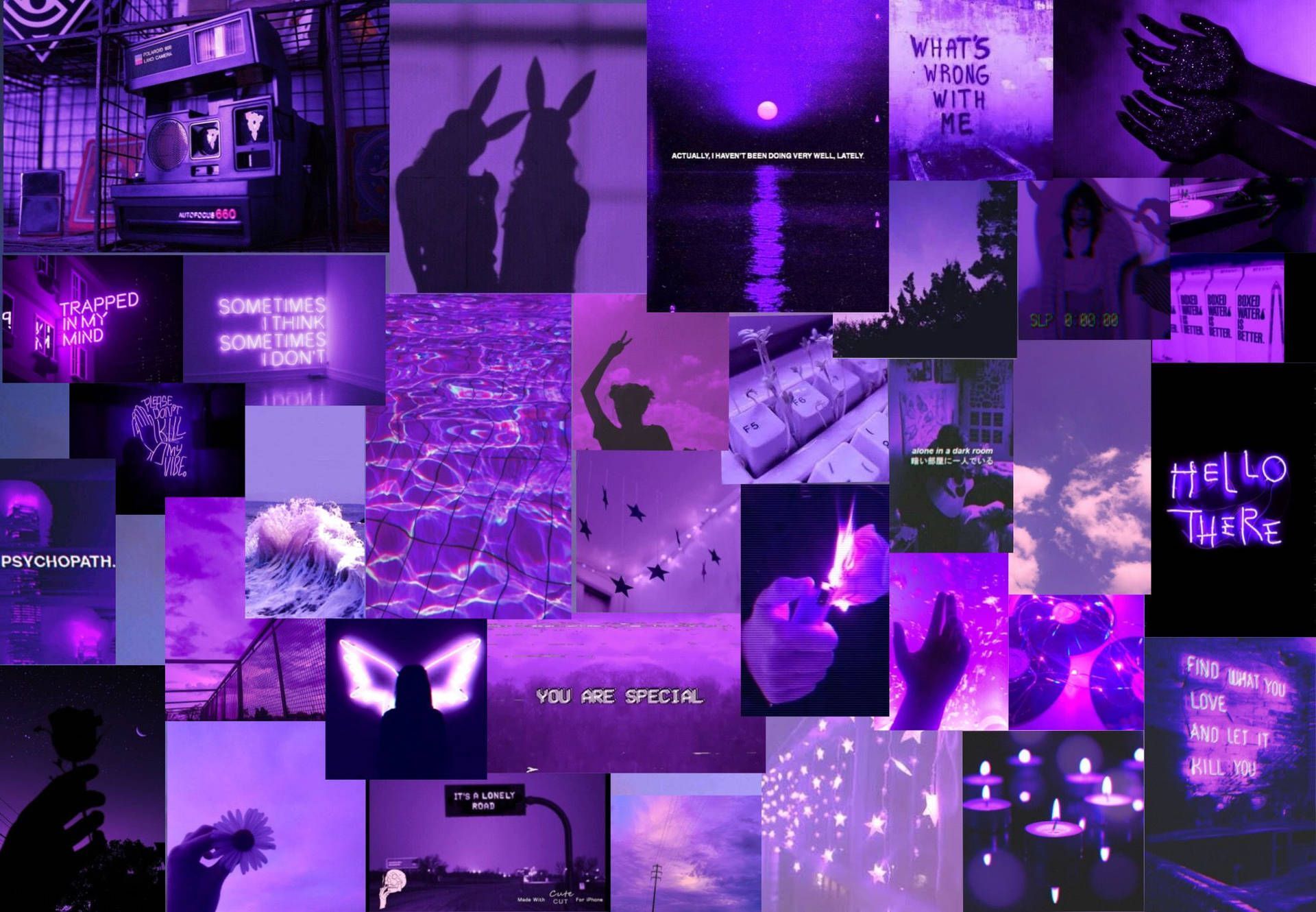 1920x1330 Download Dark Purple Collage Aesthetic Self Motivation Wallpaper