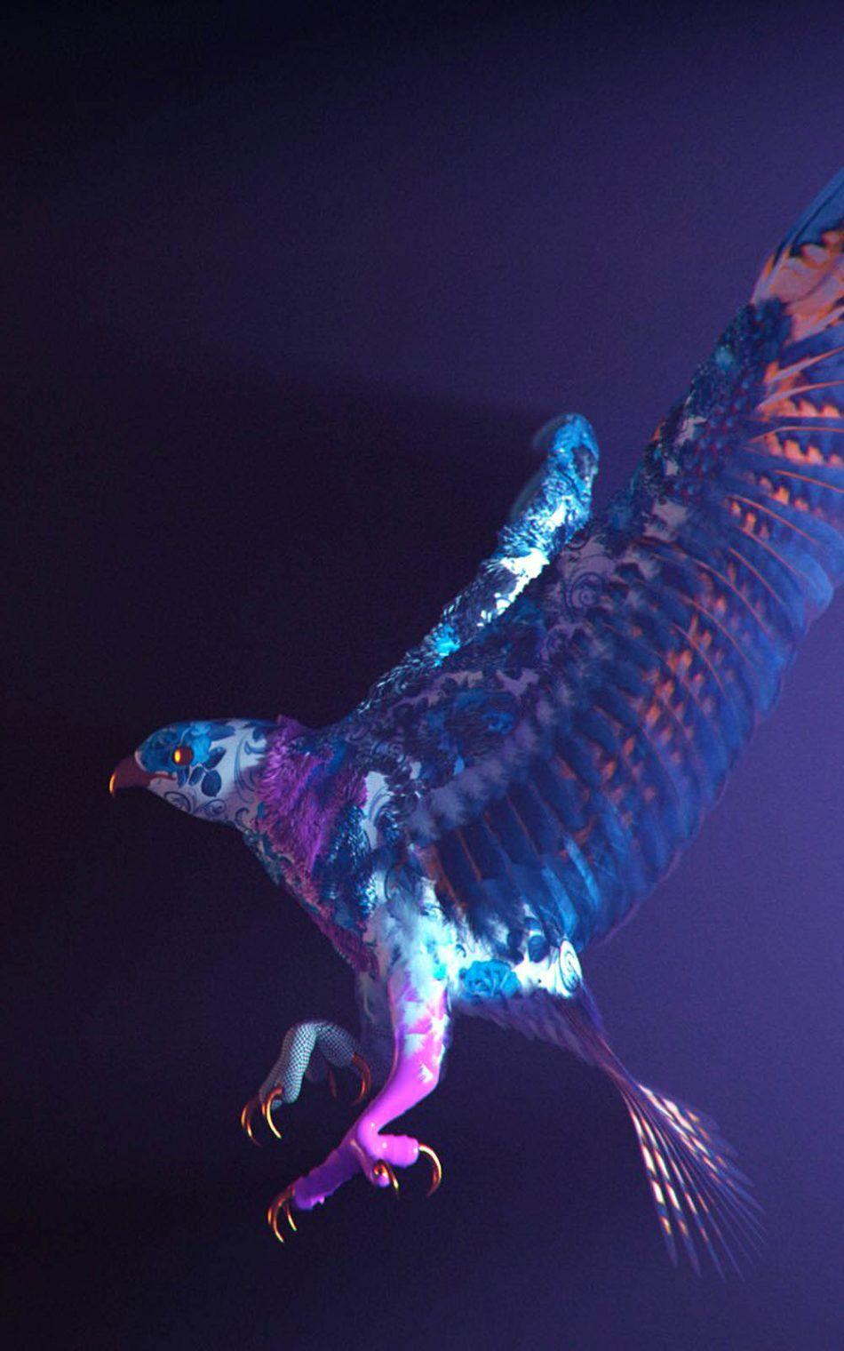 950x1520 Download Purple Eagle Bird CGI Free Pure 4K Ultra HD Mobile