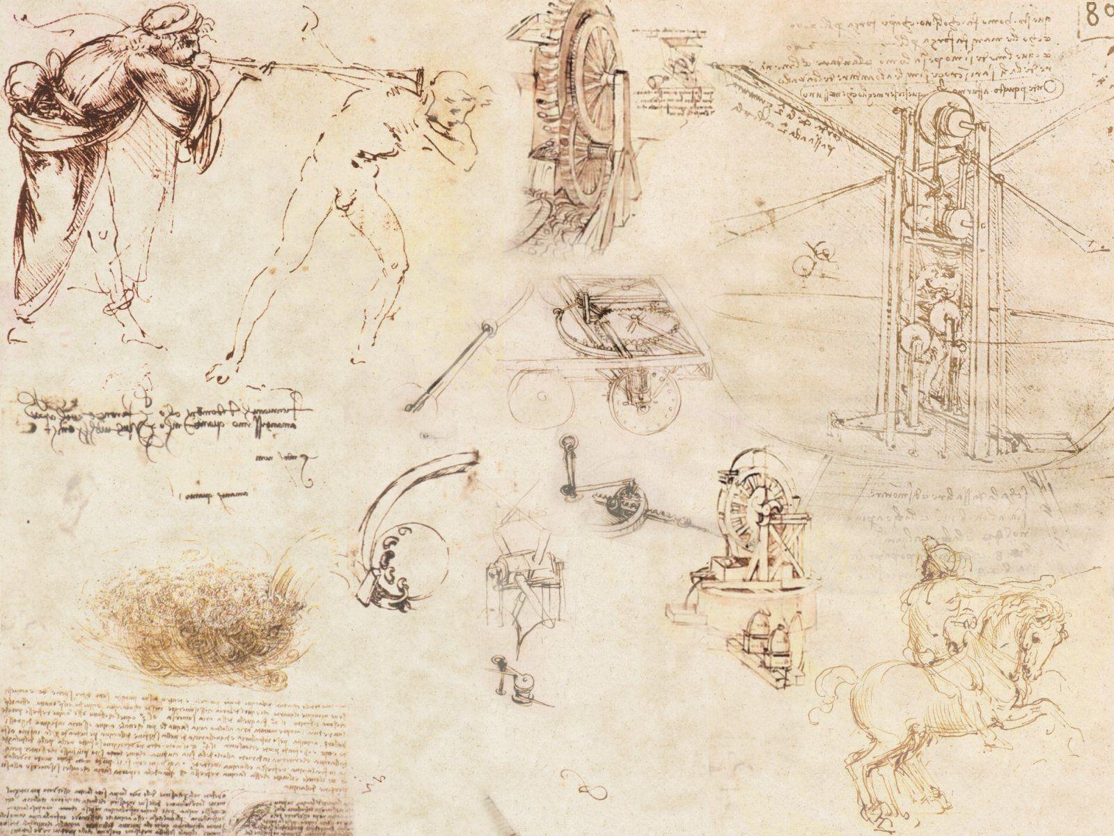 Leonardo Da Vinci Sketches Wallpaper