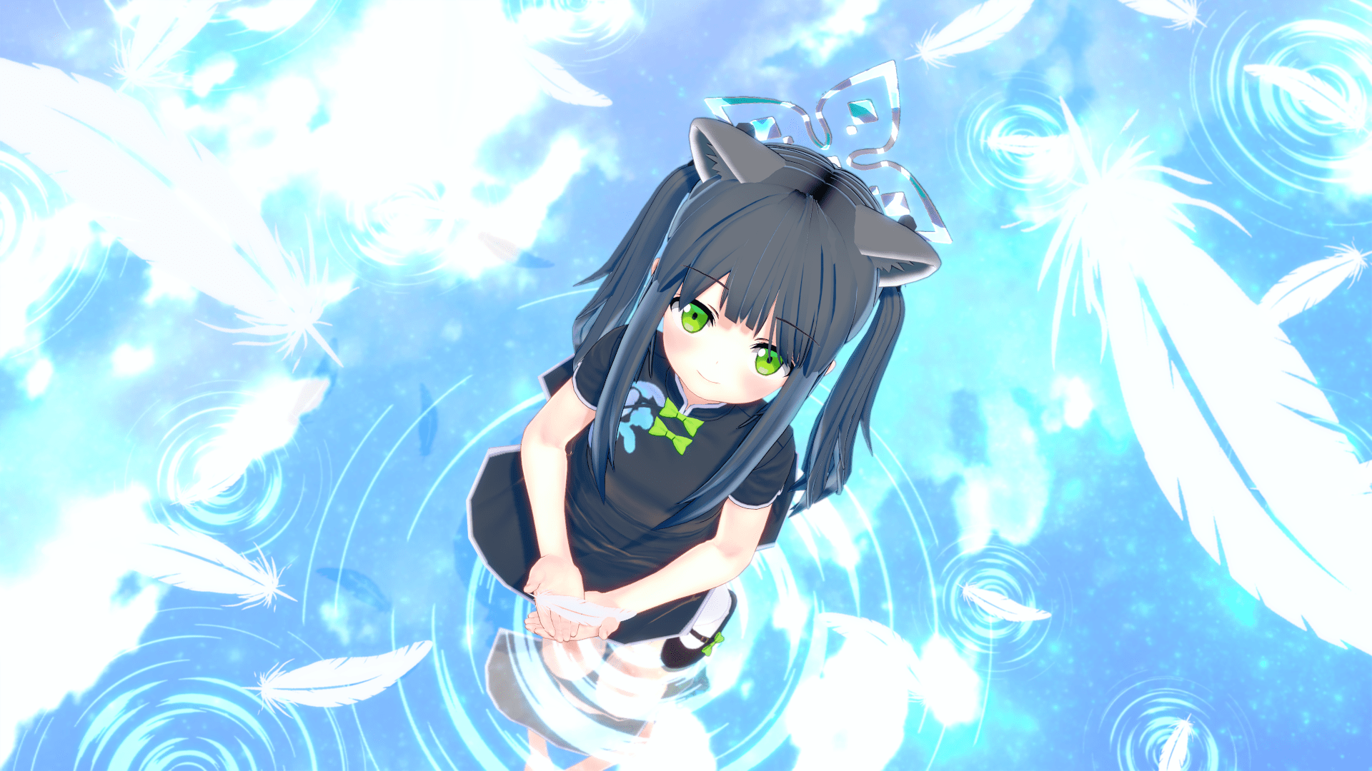 1920x1080 blue archive sunohara shun angel animal ears chinadress pantsu tagme wallpaper