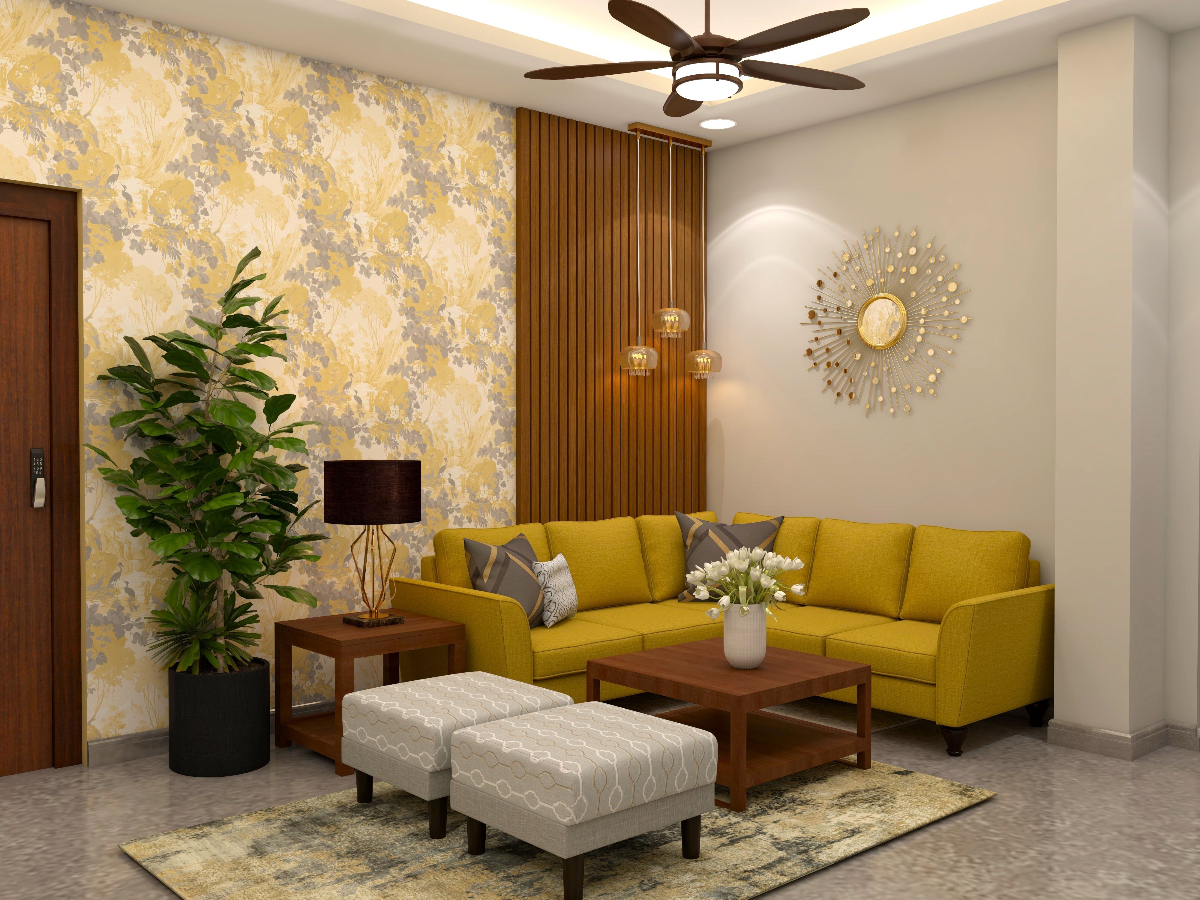 4000x3000 shape Sofa and Floral Accent Wallpaper