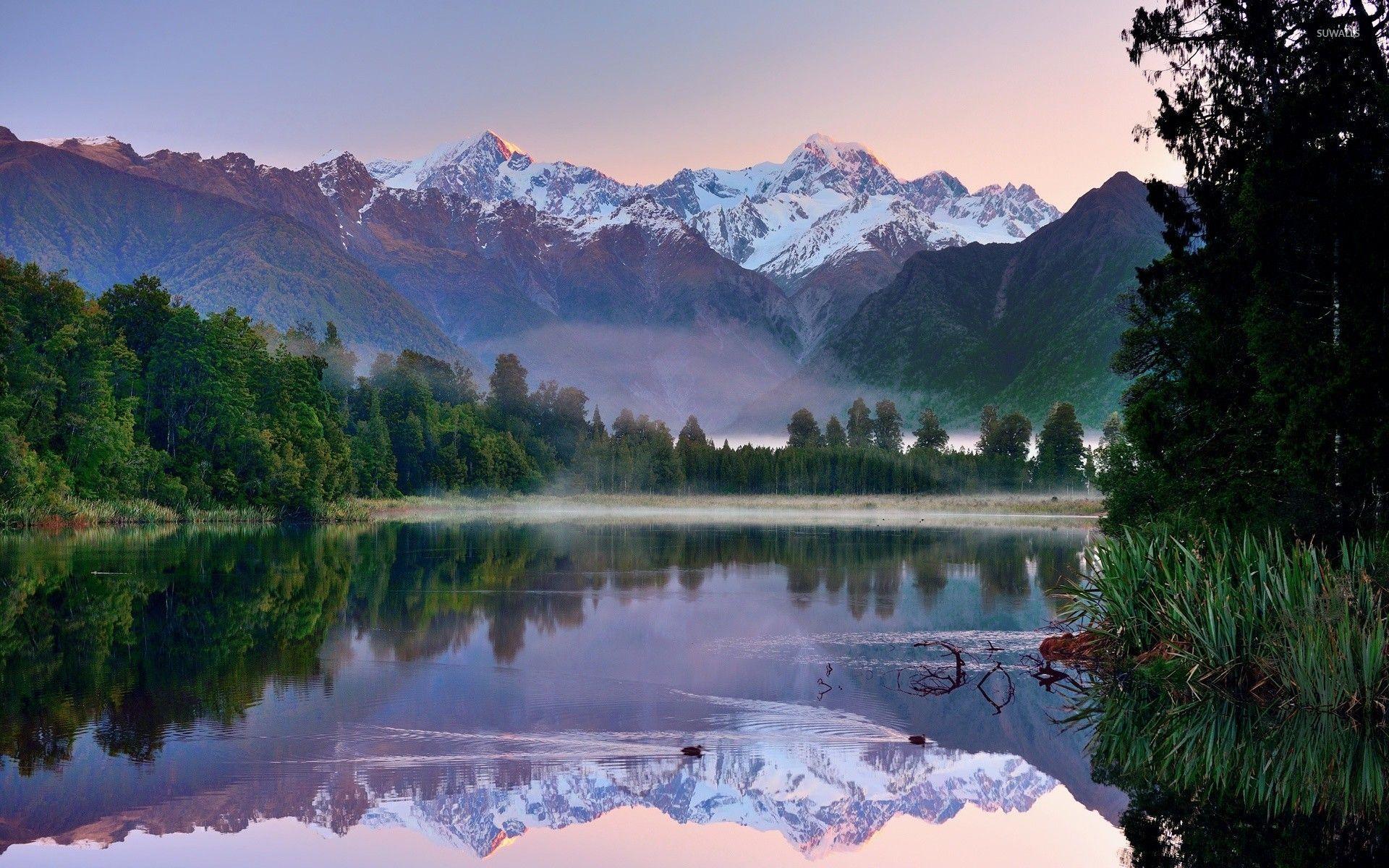 1920x1200 Mountain lake in New Zealand wallpaper wallpaper