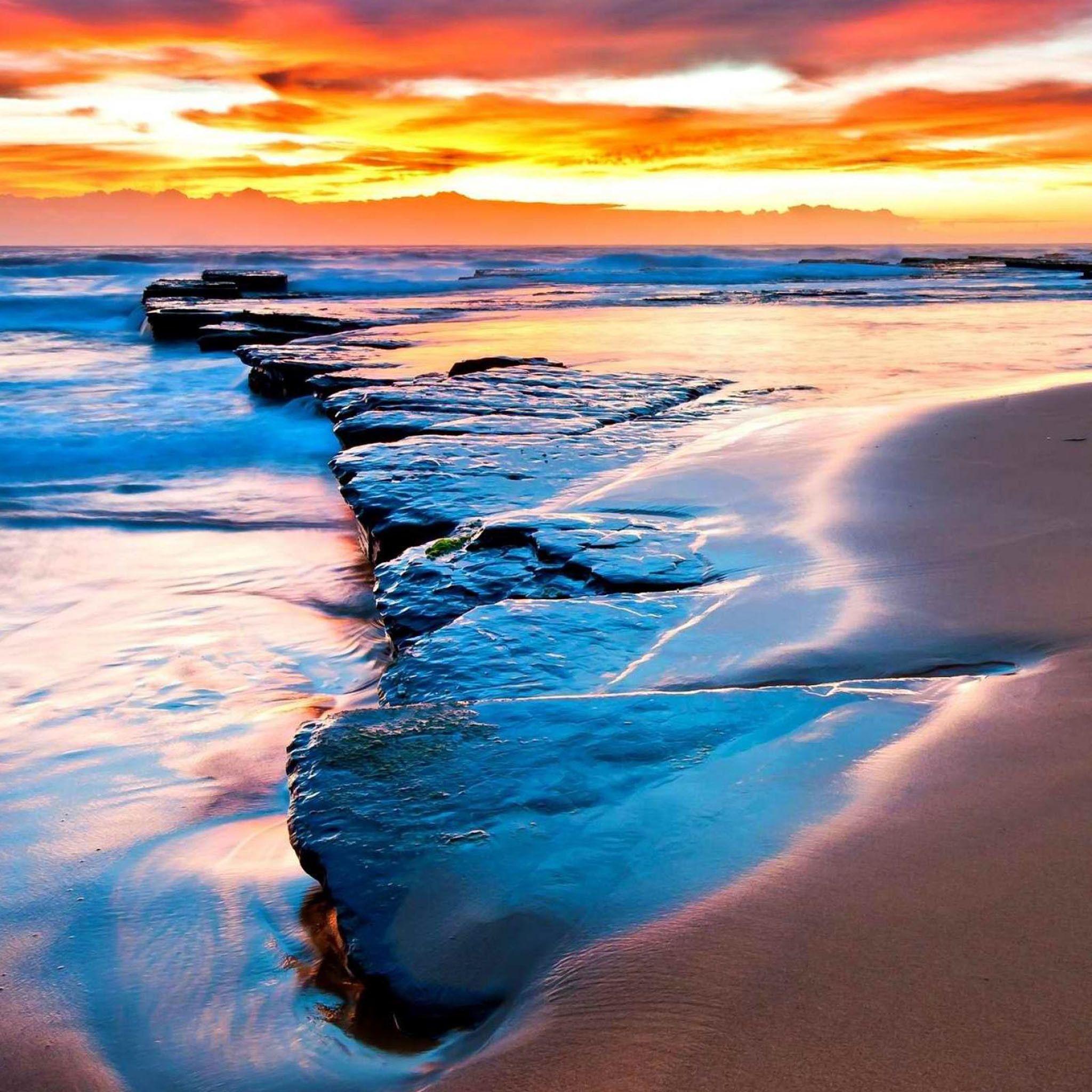 2048x2048 Beach Beautiful Sky Nature Scenery Wallpaper For Free