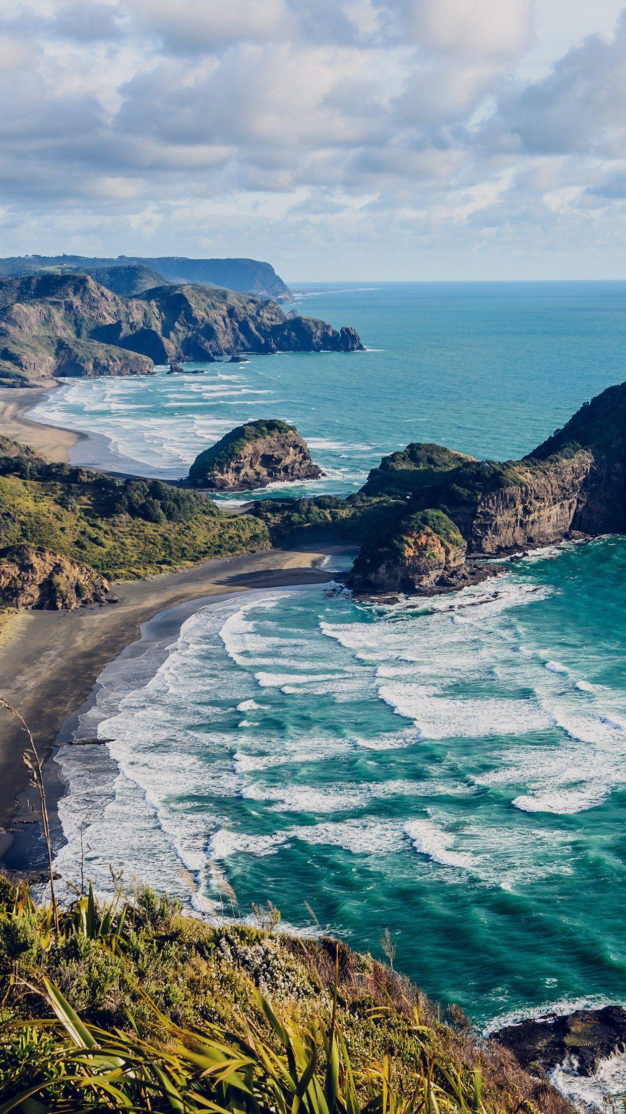 1242x2208 iPhone 6 Wallpaper ocean view water new zealand nature