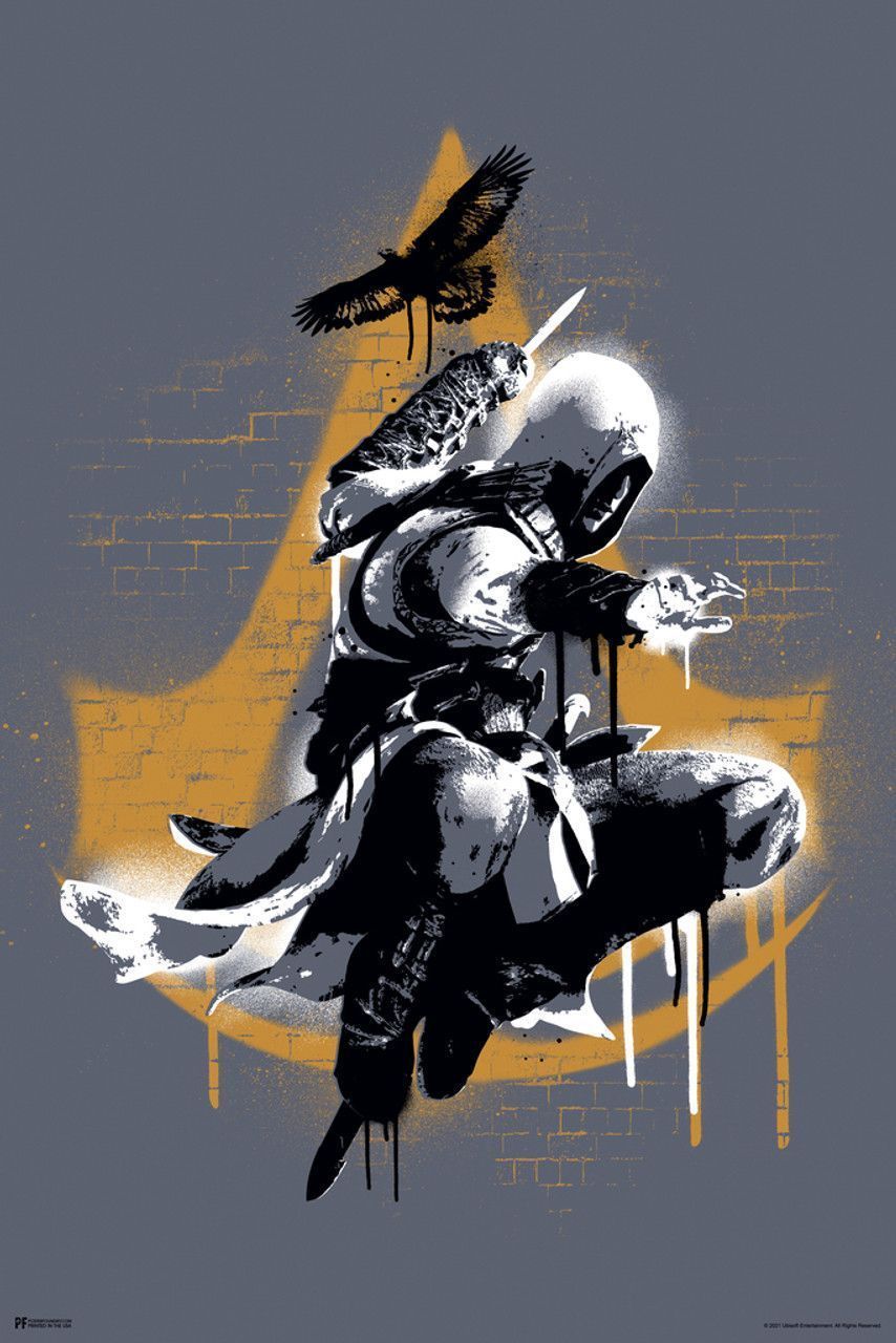 854x1280 Assassins Creed Valhalla Wall Decor Hidden Blade Graffiti Jump Bedroom Poster Gaming Viking Decor Video Game Merchandise Collectors Assassin's Creed Gamer Art Cool Wall Decor Art Print Poster 12x18