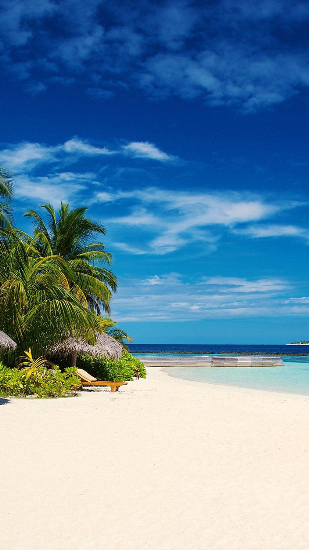 1013x1800 Beautiful beach nature and blue sky HD mobile wallpaper