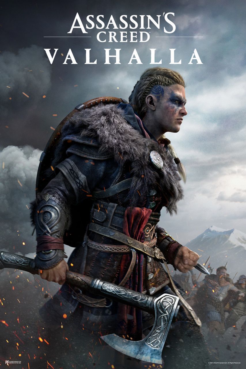 854x1280 Assassins Creed Valhalla Wall Decor Hidden Blade Bedroom Poster Gaming Female Viking Eivor Varinsdottir Decor Video Game Merchandise Assassins Creed Gamer Art Cool Wall Decor Art Print Poster 12x18