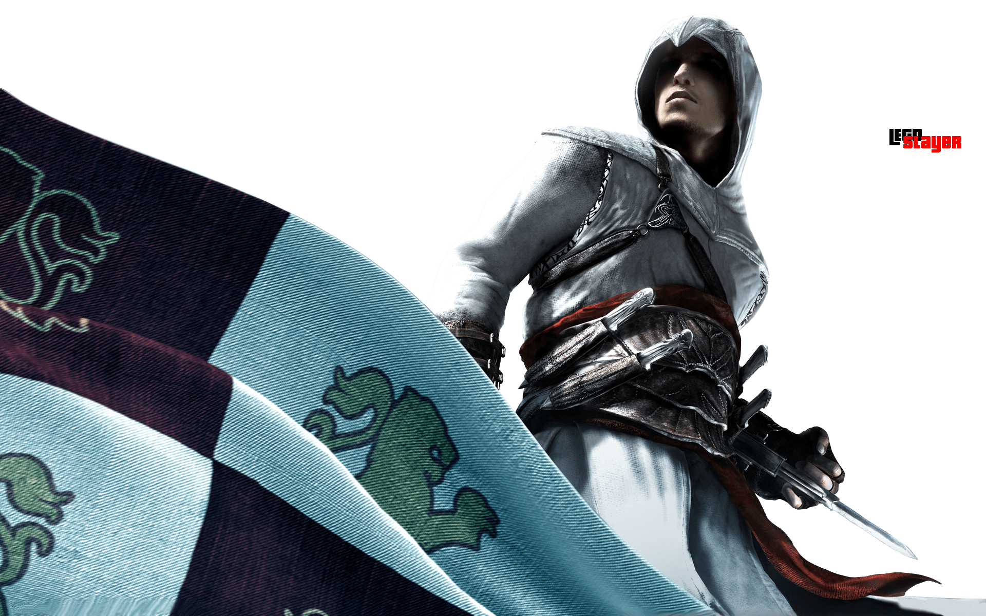 1920x1200 Assassins Creed Altair Ibn La Ahad assassins flags Xbox 360 Playstation 3 hidden blade wallpaperx1200