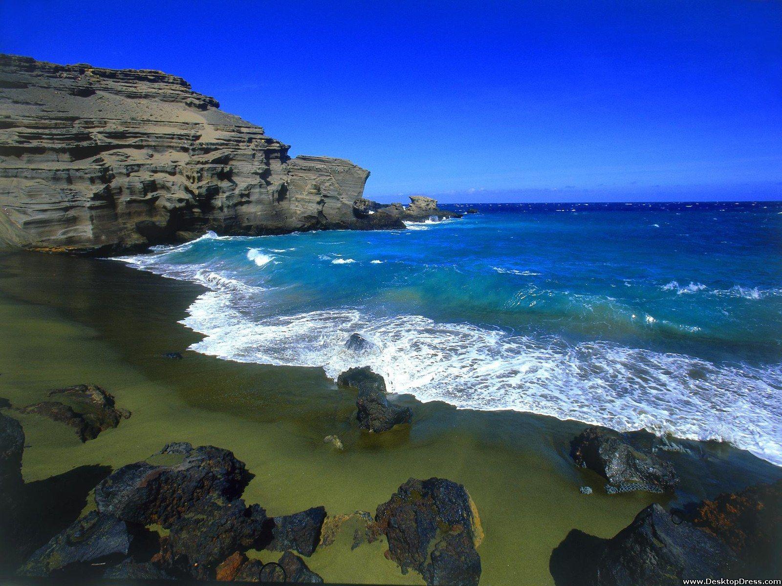 1600x1200 Desktop Wallpaper Natural Background Green Beach, Big