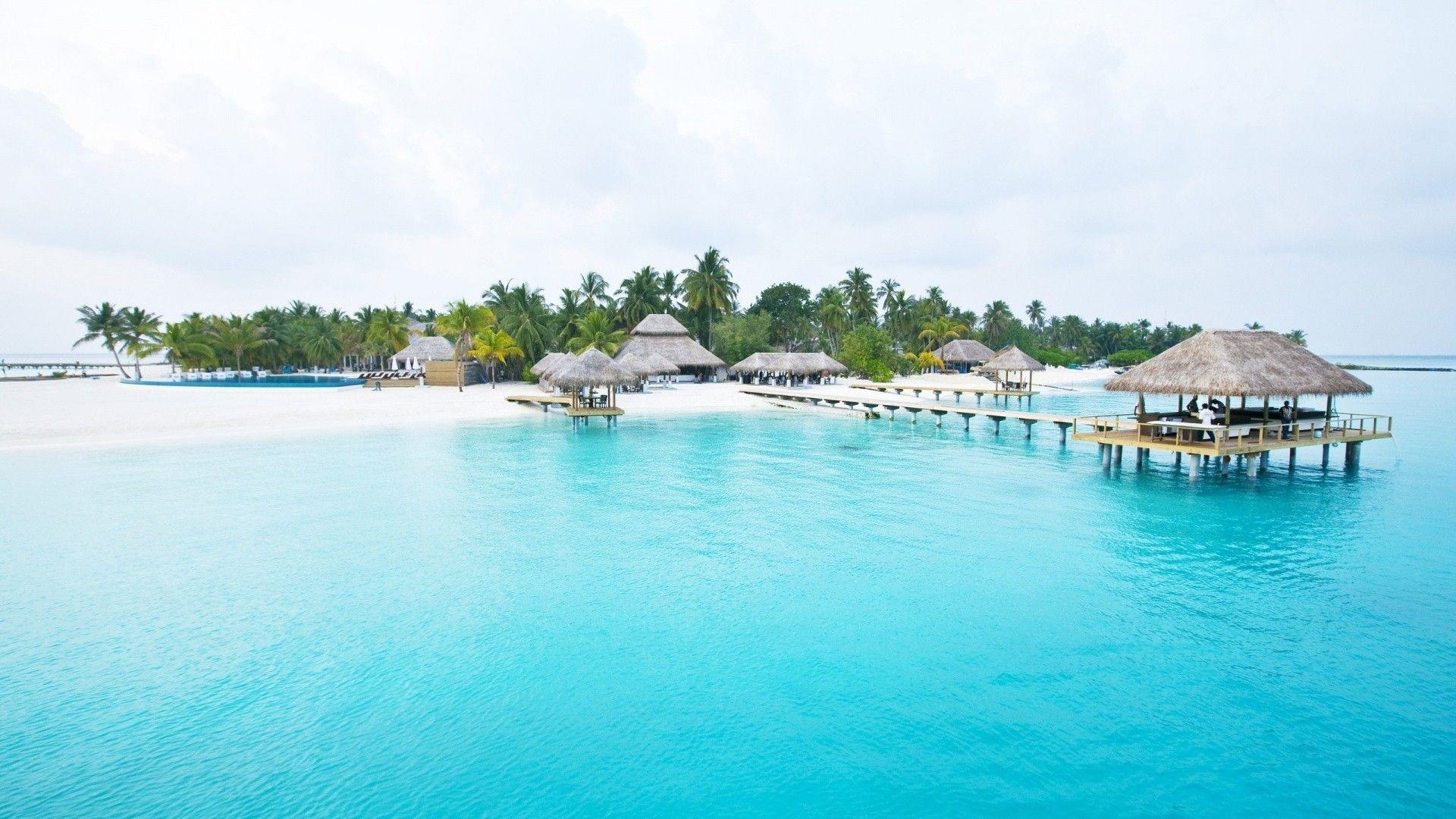 1920x1080 Huts Tag wallpaper: Sunshine Vacation Holiday Bungalows Sea