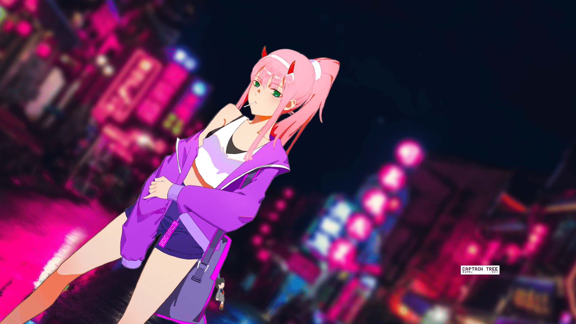 1920x1080 Kawaii Zero Two In The City By Captain Tree