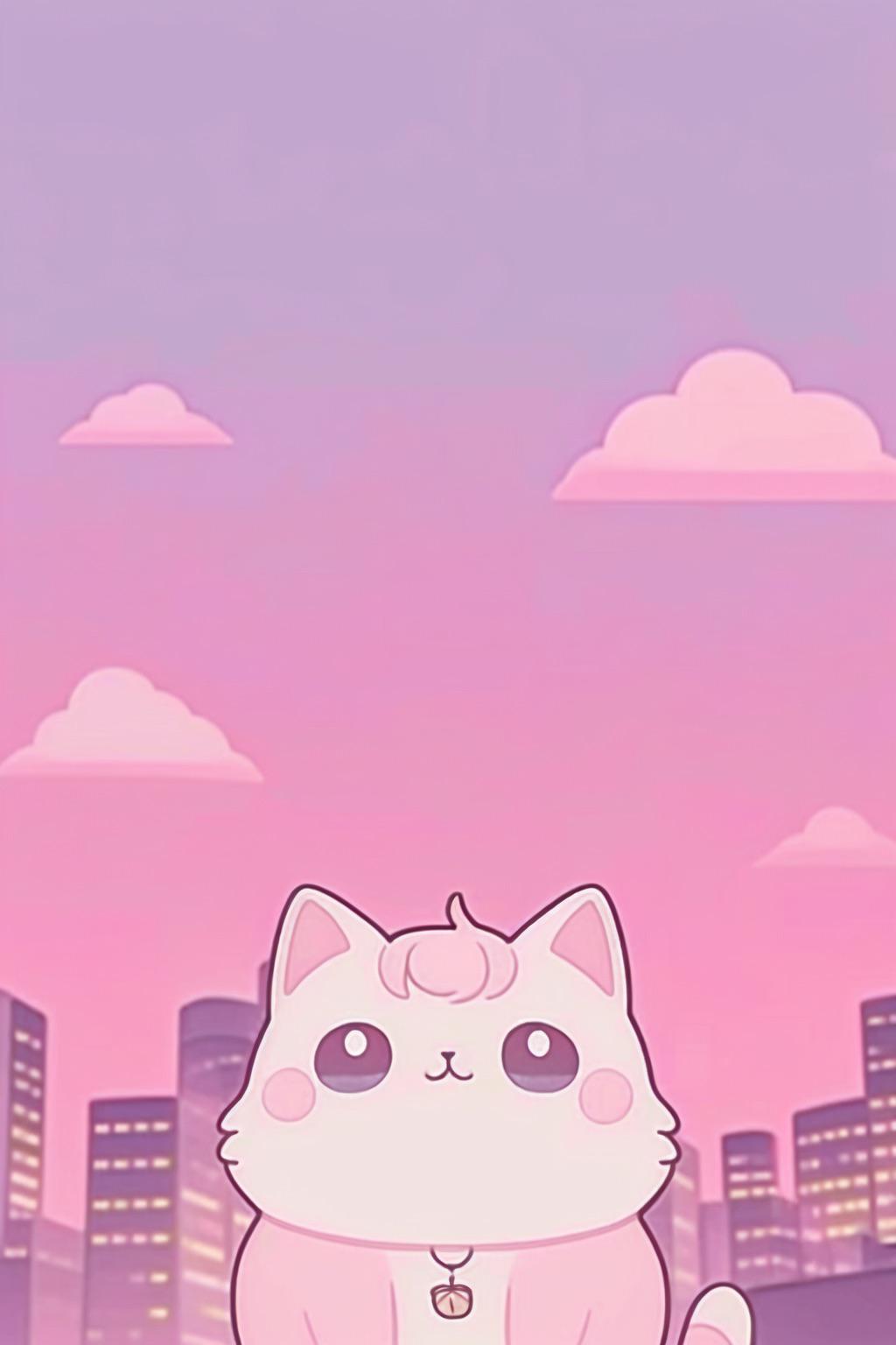 1024x1536 Kawaii cat wallpaper