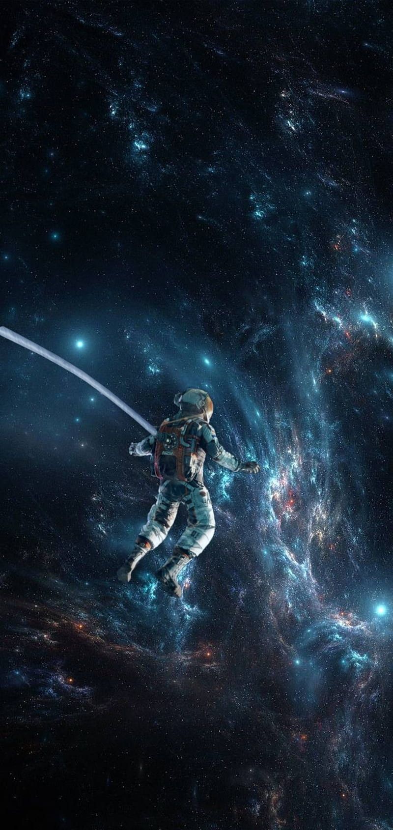 800x1689 Space, Artificial Intelligence, Astronaut, Cosmos, Galaxy, Nebula, Sci Fi, Space, HD Phone Wallpaper