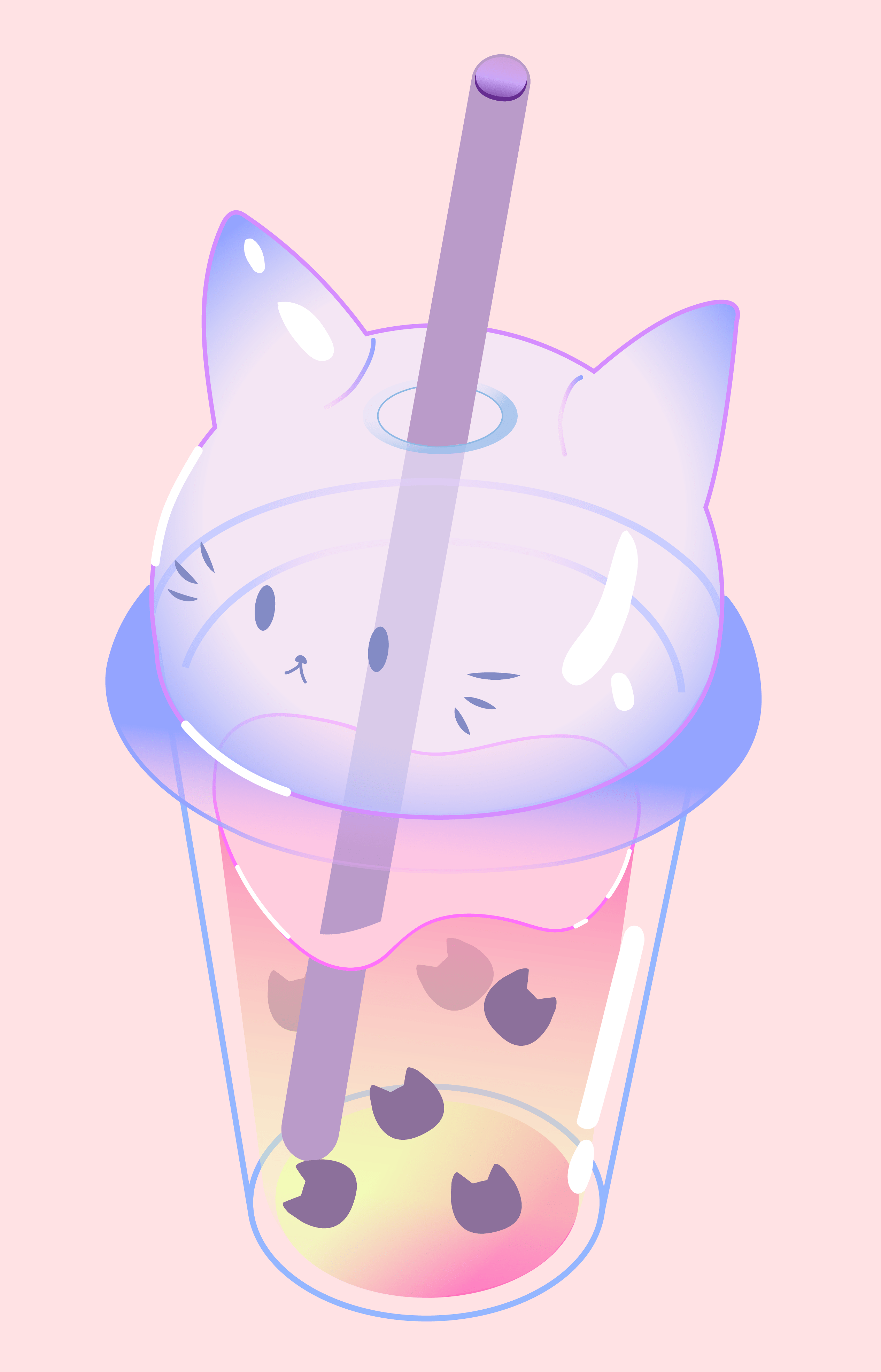 2529x3940 Cute Boba Tea Kitty. Kawaii wallpaper, Cute cartoon wallpaper, Cute animal drawings kawaii