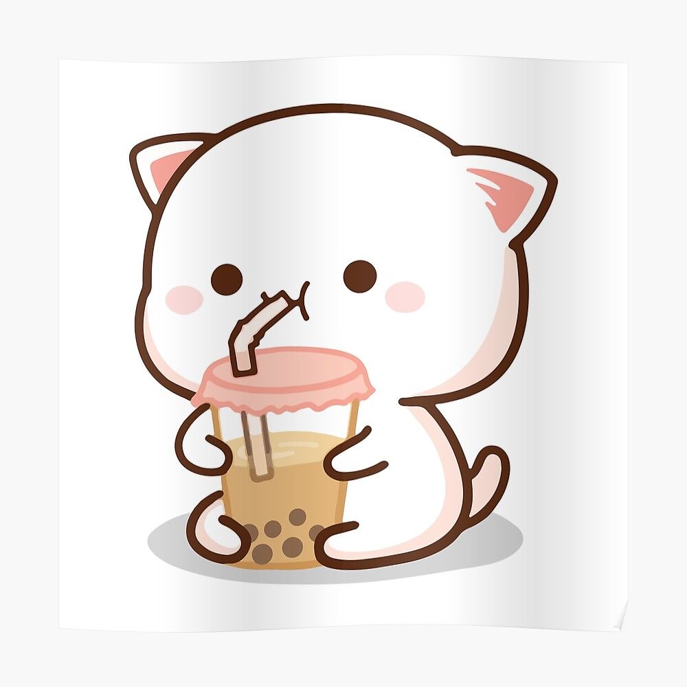 1000x1000 Cats Drinking Boba Wallpaper