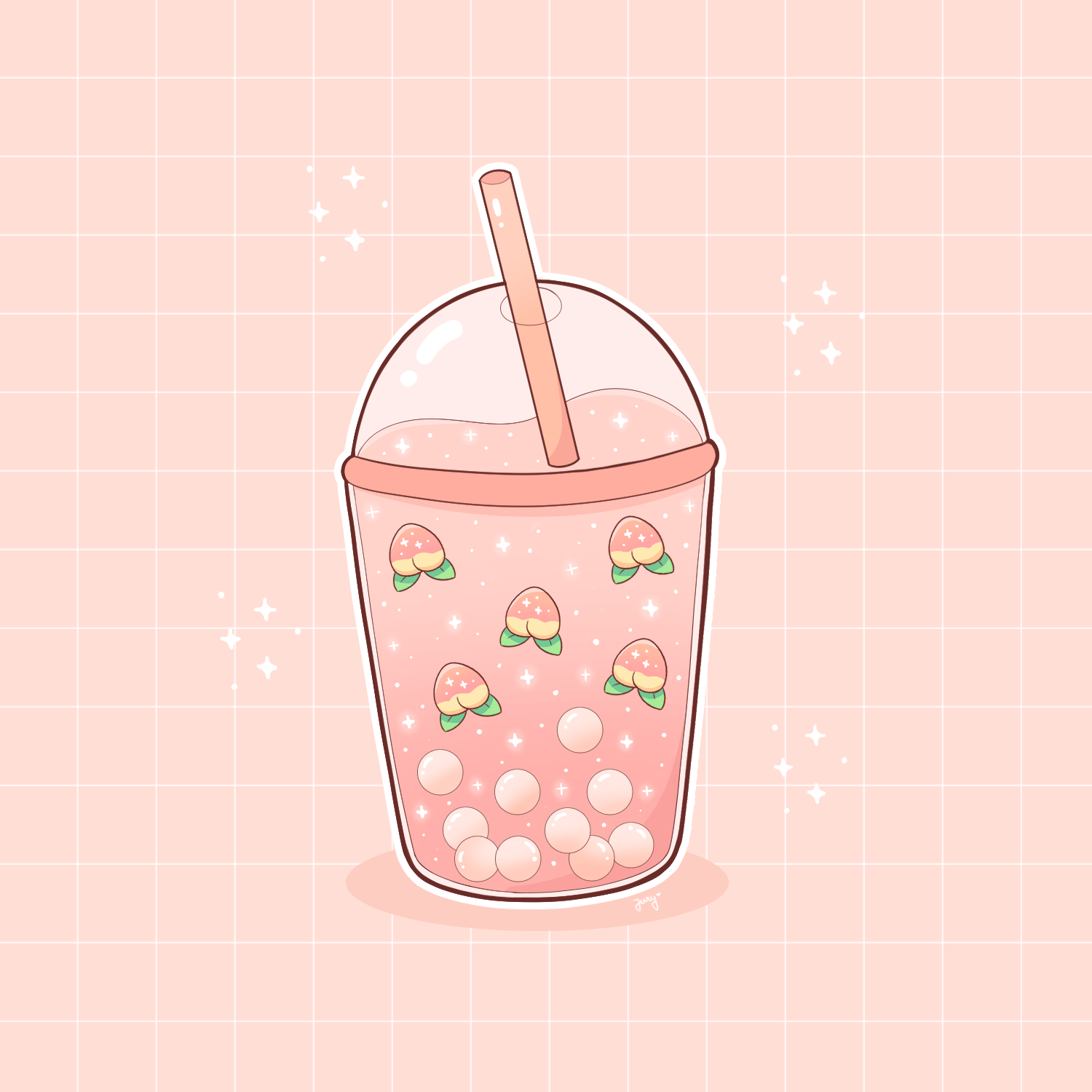 1500x1500 Download Cats Drinking Boba Wallpaper Safari. Wallpaper iphone cute, Cute wallpaper, Boba