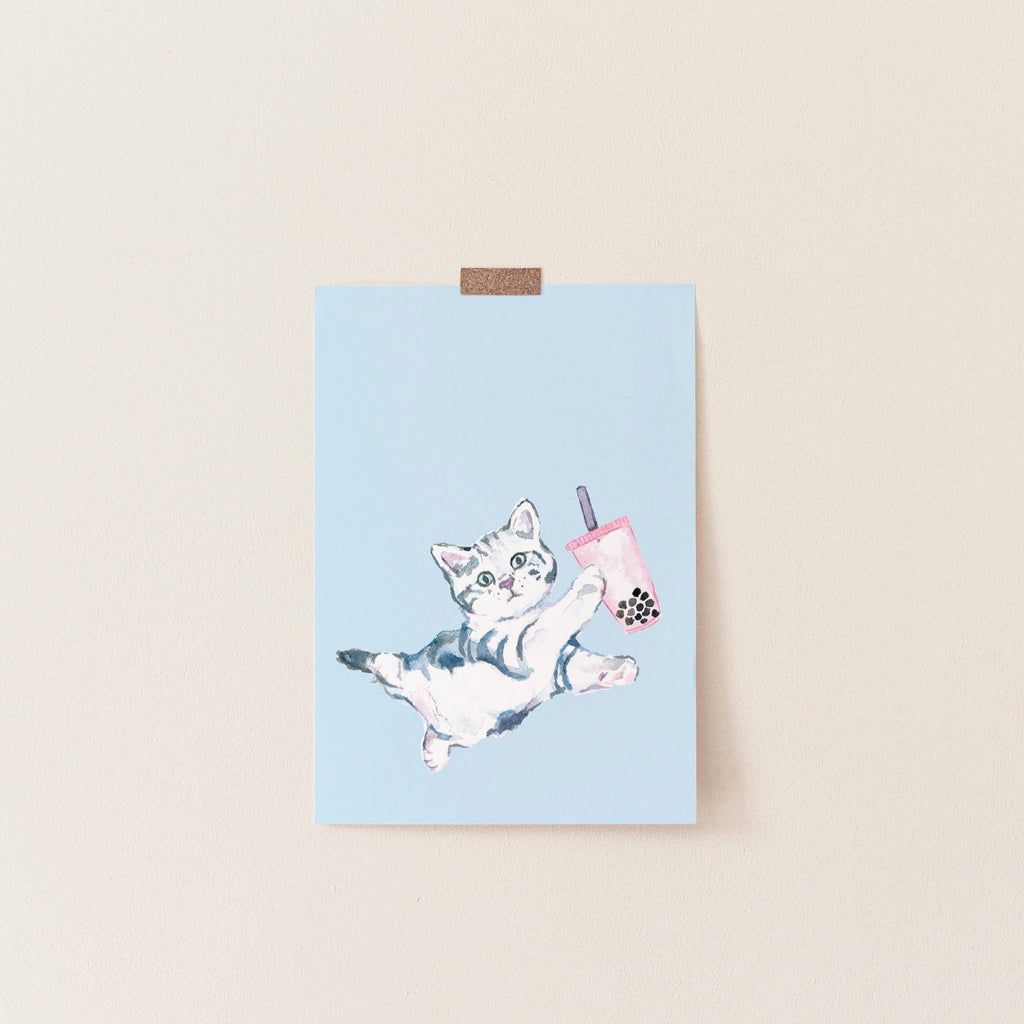 1024x1024 Boba Cat Print