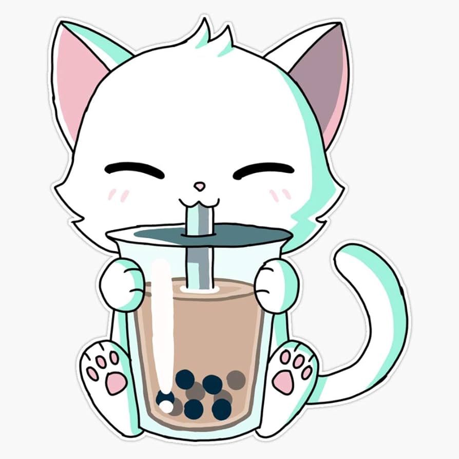 894x894 Boba Cat Sticker Decal Vinyl Bumper Sticker Decal Waterproof 5