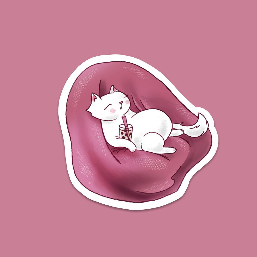 1080x1080 Boba Cat Sticker