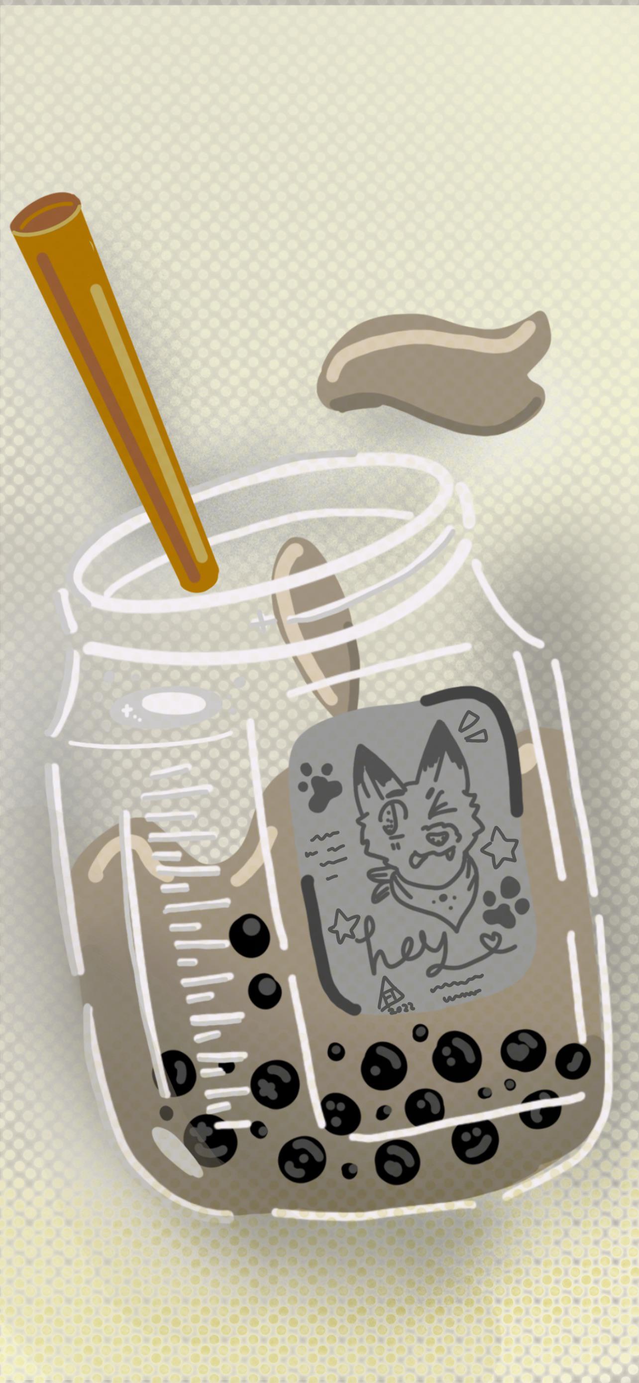 1284x2778 Kitsune branded boba (wallpaper I made)