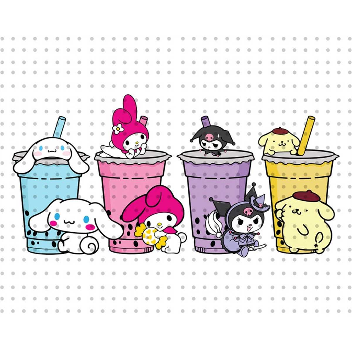 1200x1200 Cute Boba Cups Png, Kawaii Kitty Png, Cute Cat Png, Kawaii P