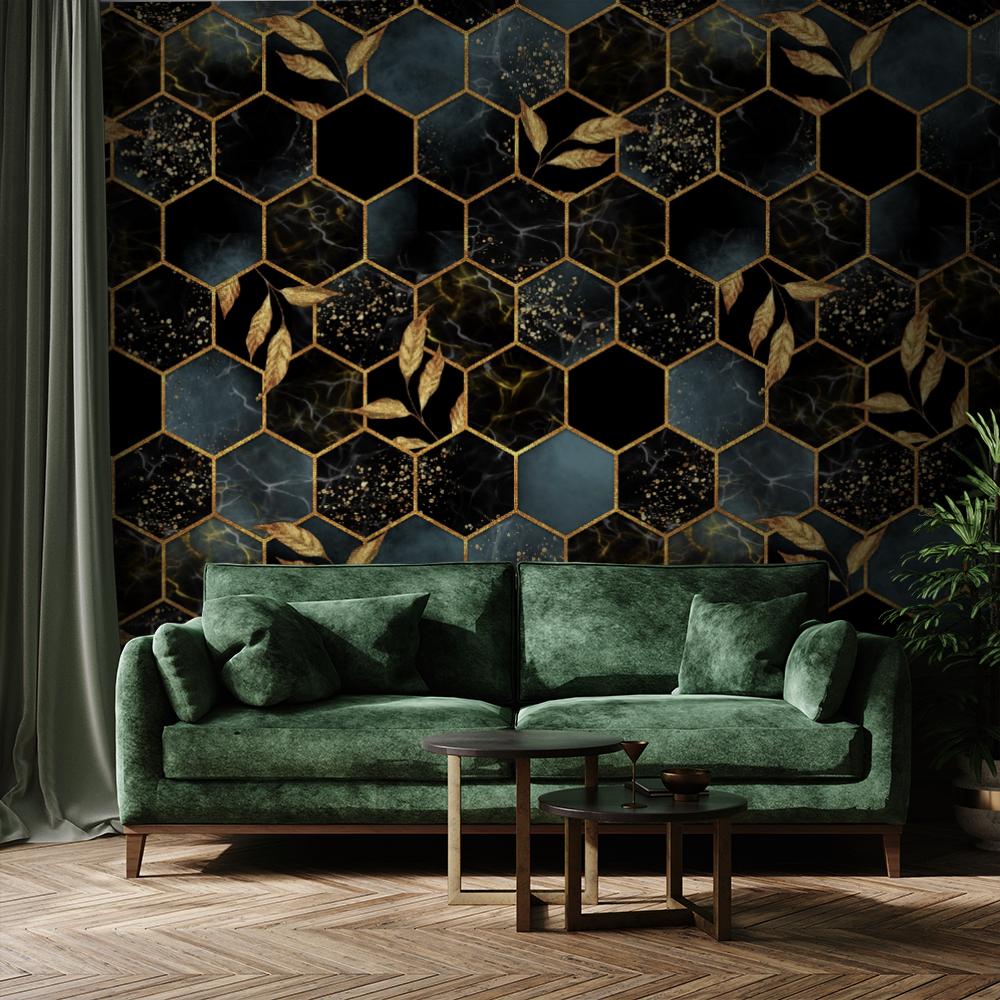1000x1000 Dark Honeycomb Wallpaper wallpaper by Wallvy. Worldwide shipping!