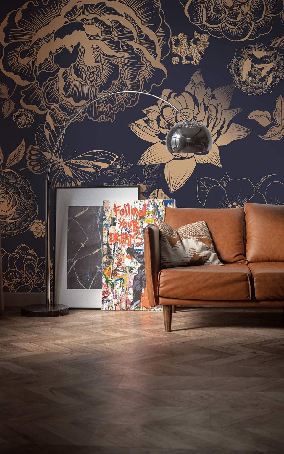 960x1536 Amazing Dark Floral Wallpaper Ideas for An Aesthetic Interior Design