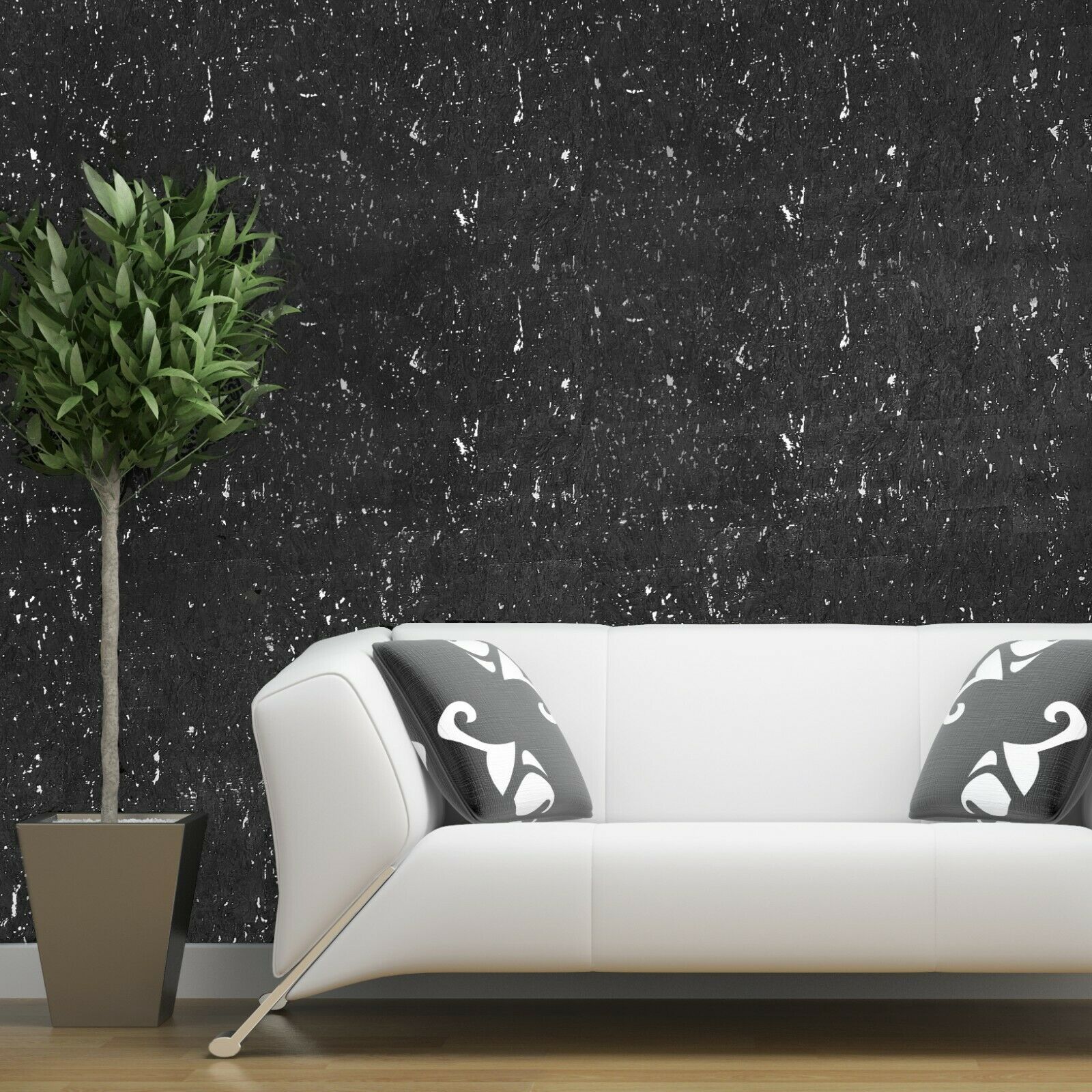 1600x1599 WM181301 Natural cork charcoal black dark brown silver metallic Wallpa