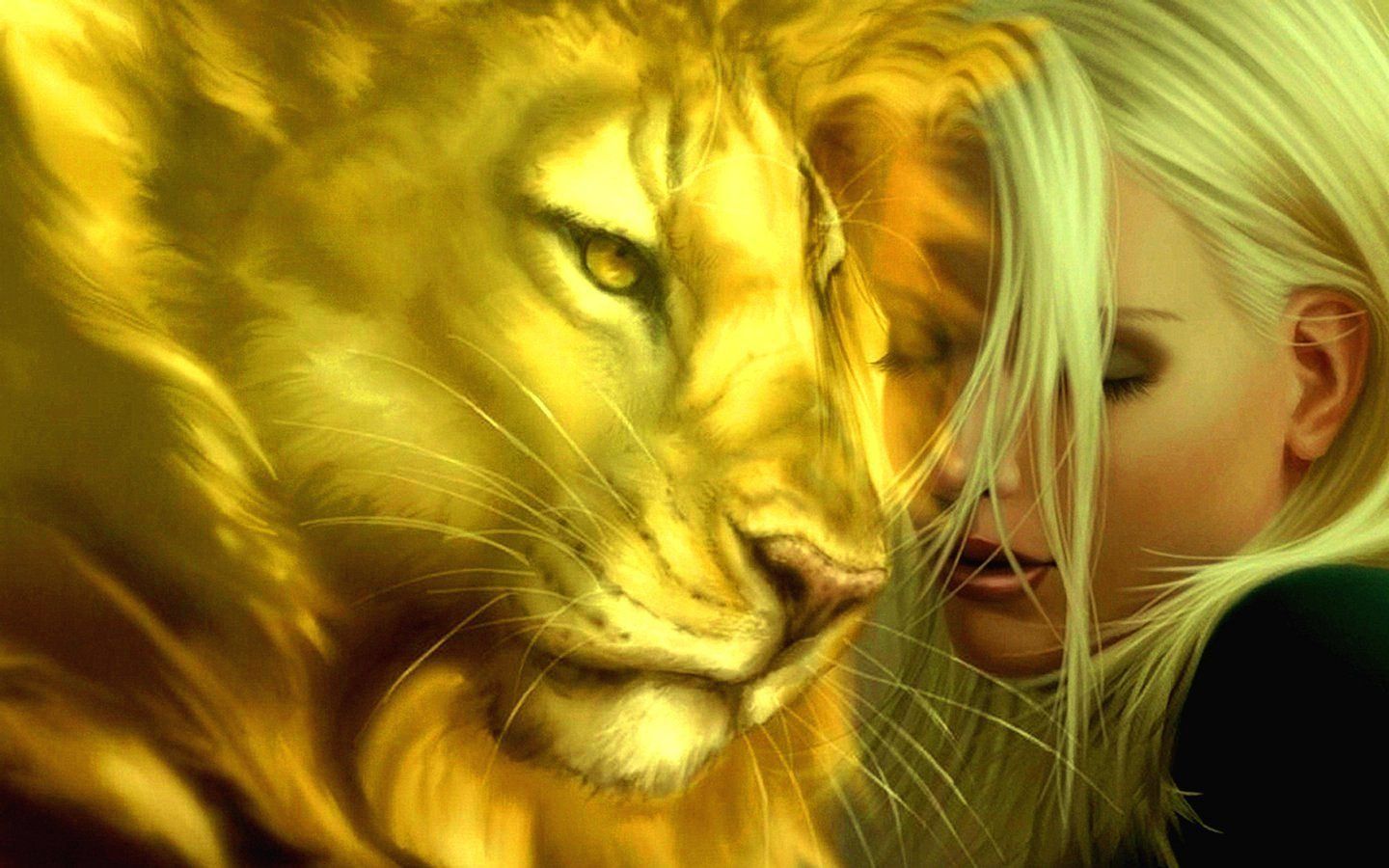 1440x900 Fantasy Lion Wallpaper