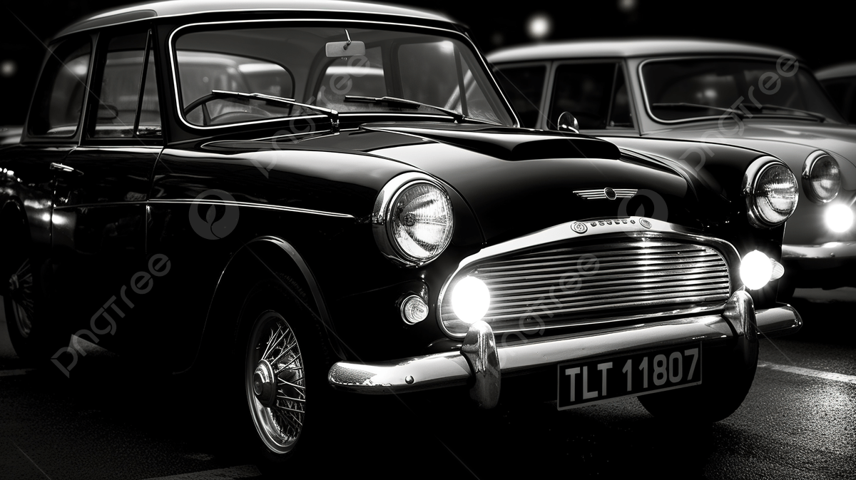 1200x673 Black And White HD Image Of Two Cars Background, Classic Car Picture Background Image And Wallpaper for Free Download