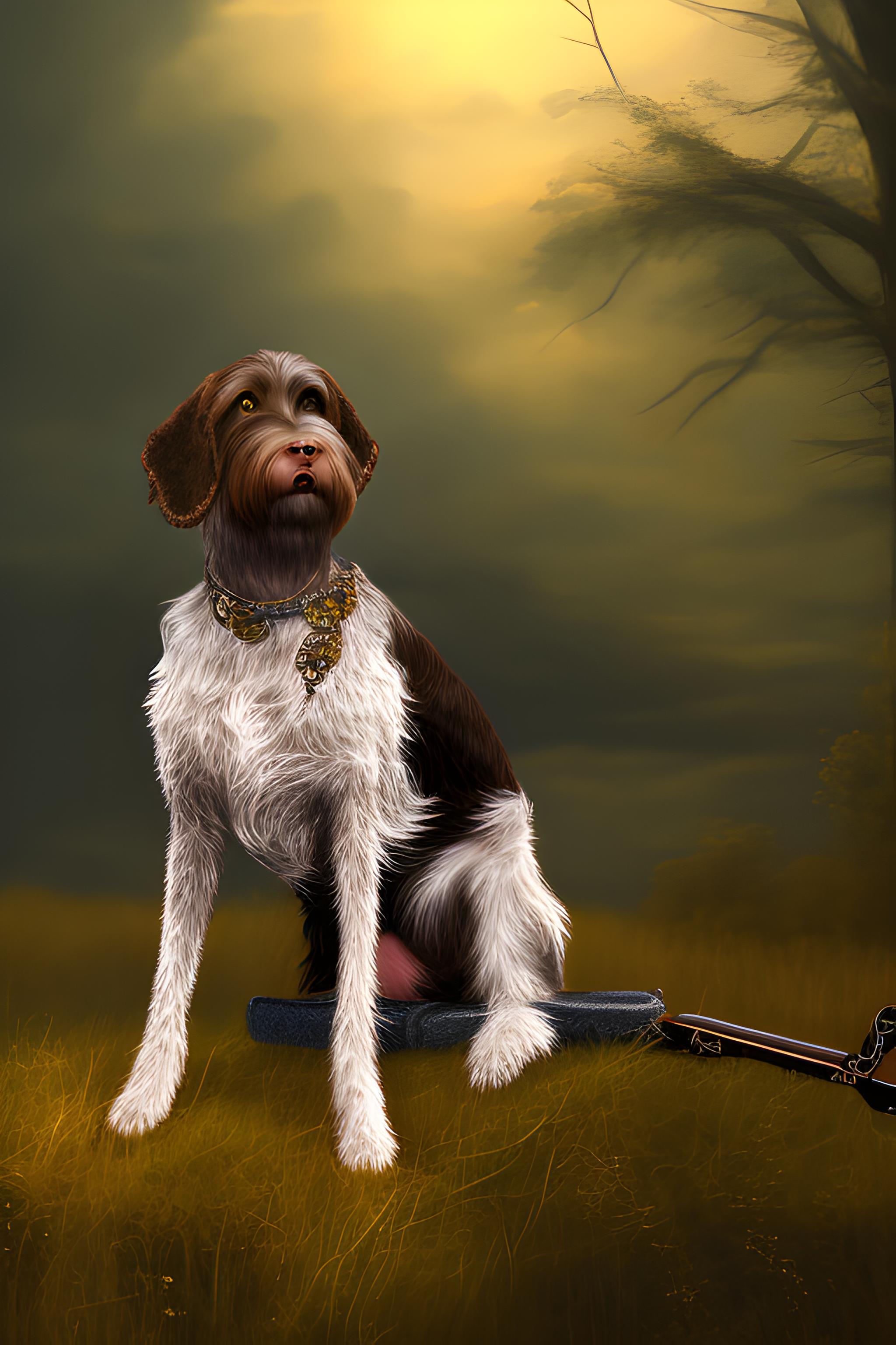 2048x3072 german wirehaired pointer At a country